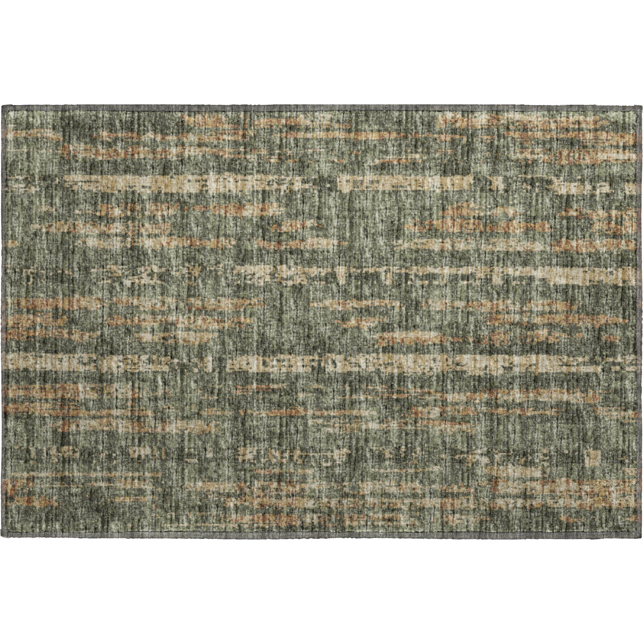 Zanzibar Machine Washable Transitional Green Rug 1'8" x 2'6" #shape_Rectangle