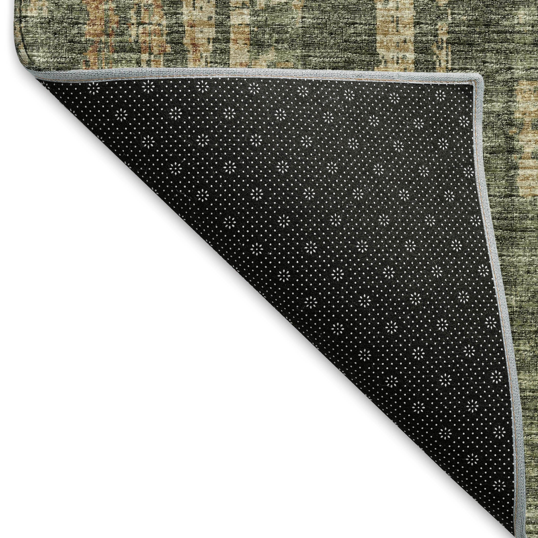 Zanzibar Machine Washable Transitional Green Rug 1'8" x 2'6" #shape_Rectangle