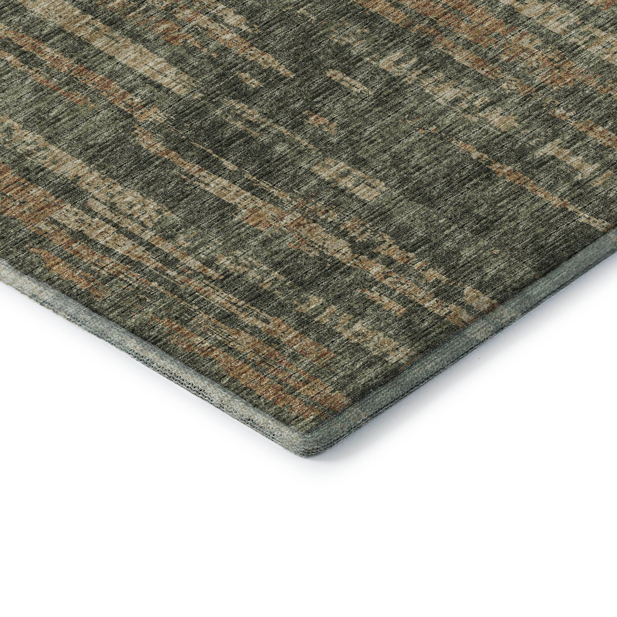 Zanzibar Machine Washable Transitional Green Rug 1'8" x 2'6" #shape_Rectangle
