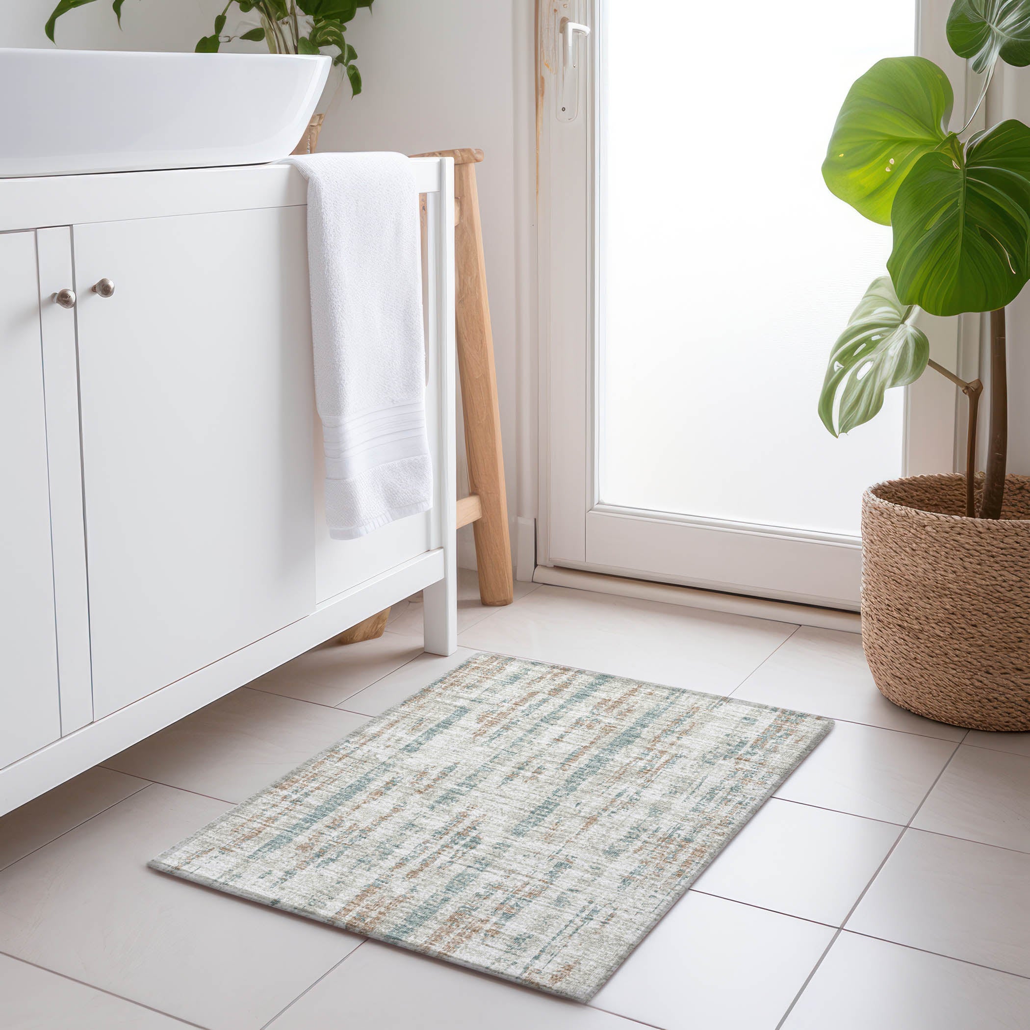 Zanzibar Machine Washable Transitional Ivory Rug 1'8" x 2'6" #shape_Rectangle