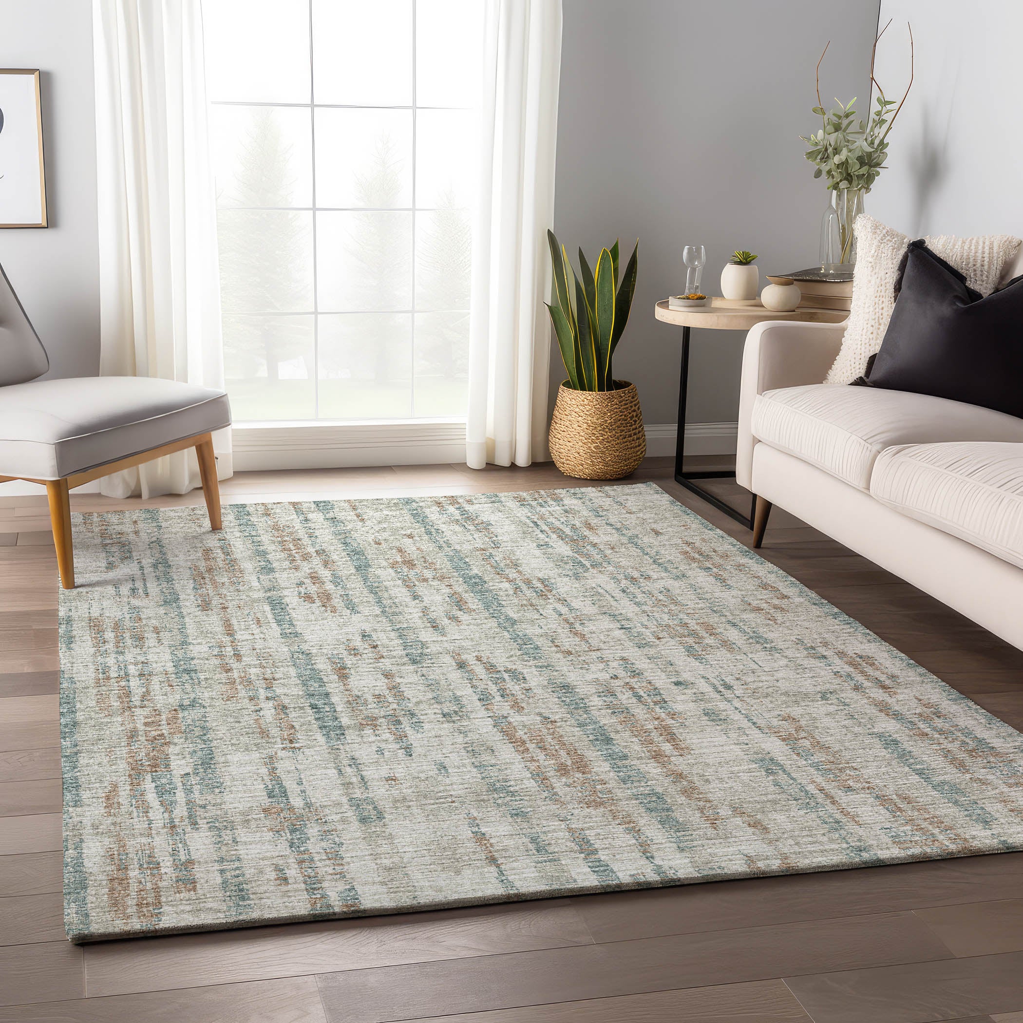 Zanzibar Machine Washable Transitional Ivory Rug 2'6" x 3'10" #shape_Rectangle