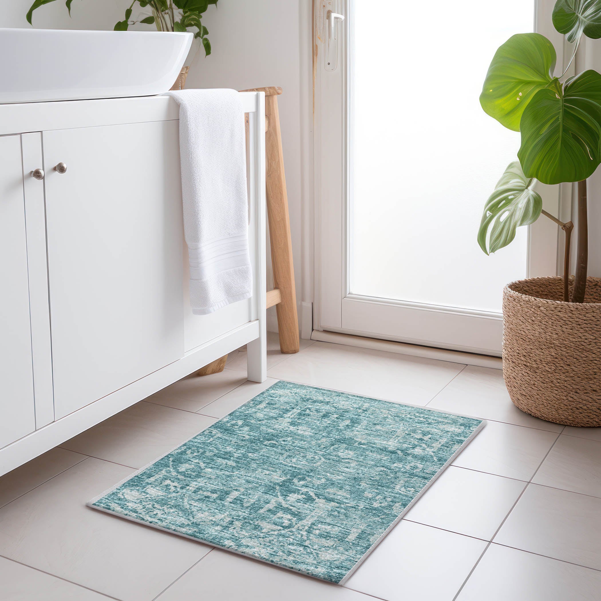 Ghent Machine Washable Traditional Blue Rug 1'8" x 2'6" #shape_Rectangle