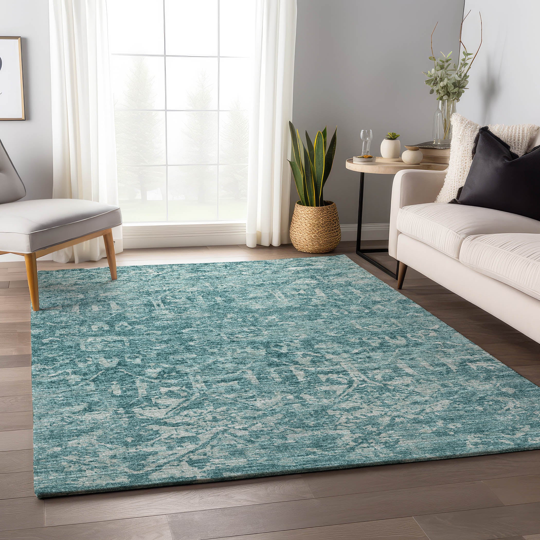 Ghent Machine Washable Traditional Blue Rug 2'6" x 3'10" #shape_Rectangle
