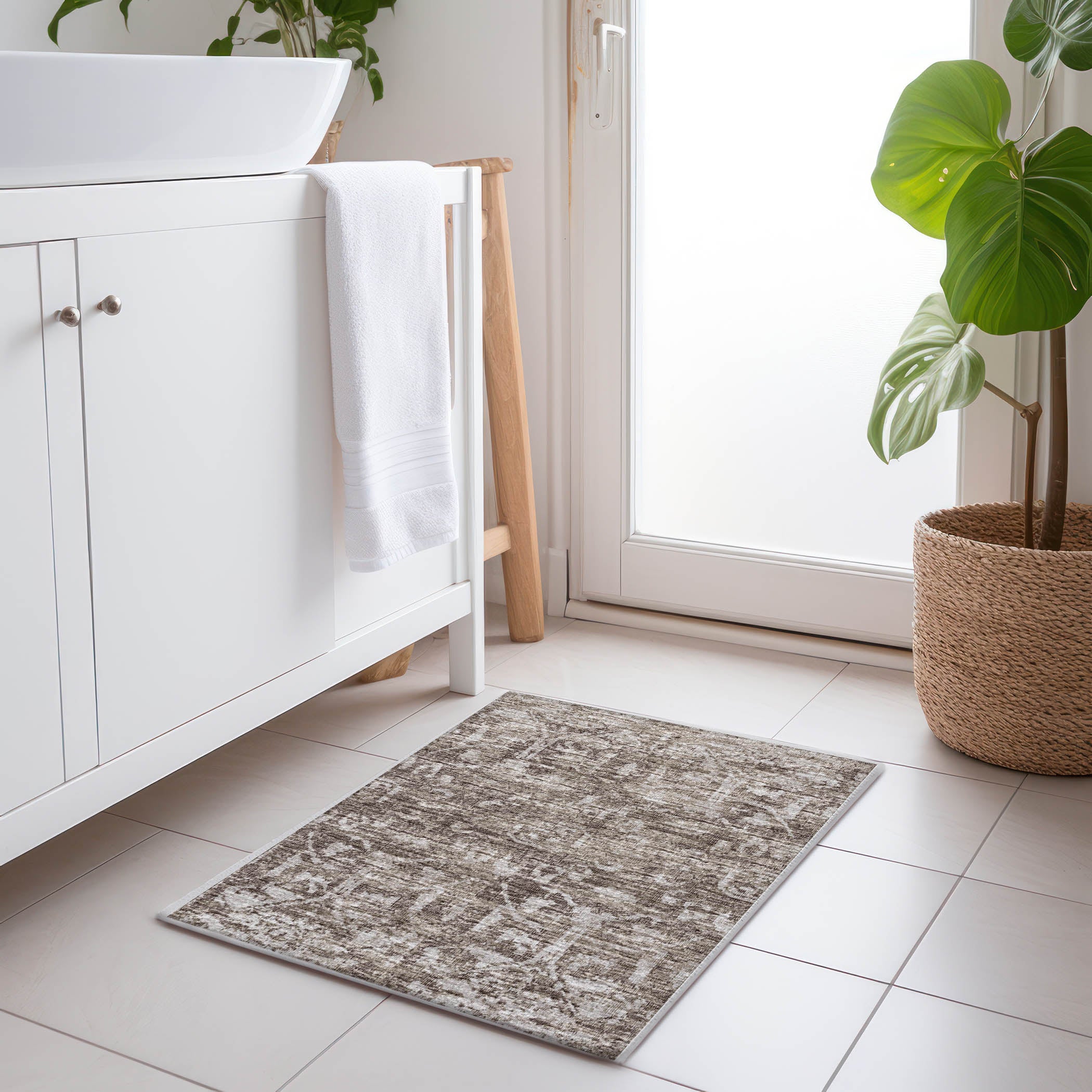 Ghent Machine Washable Traditional Brown Rug 1'8" x 2'6" #shape_Rectangle