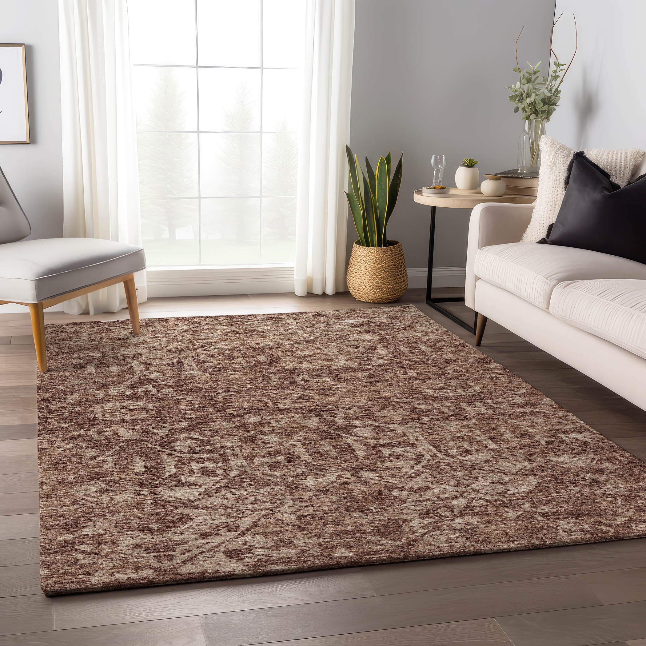 Ghent Machine Washable Traditional Chocolate Brown Rug 2'6" x 3'10" #shape_Rectangle