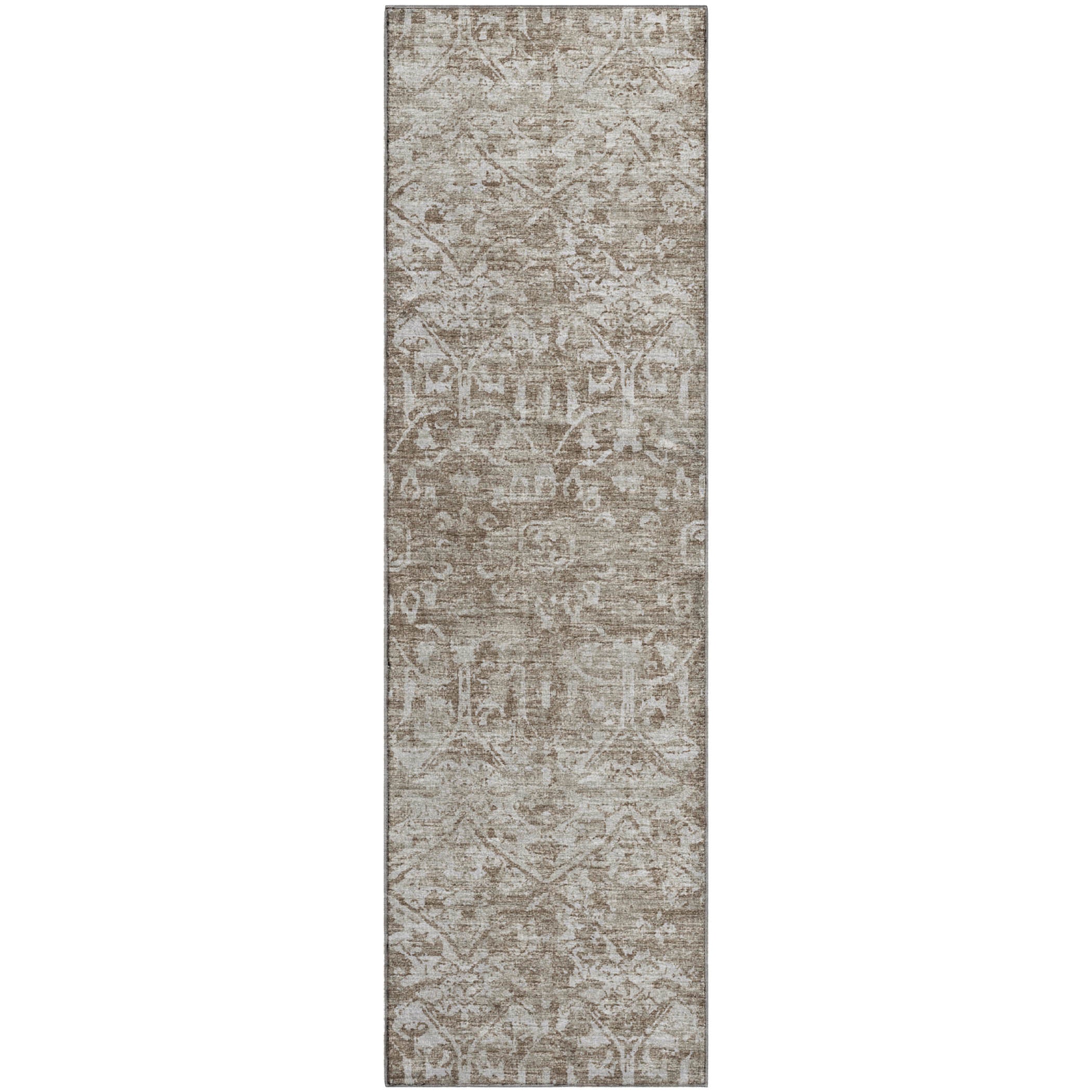 Ghent Machine Washable Traditional Taupe Beige Rug 2'3" x 7'6" #shape_Runner