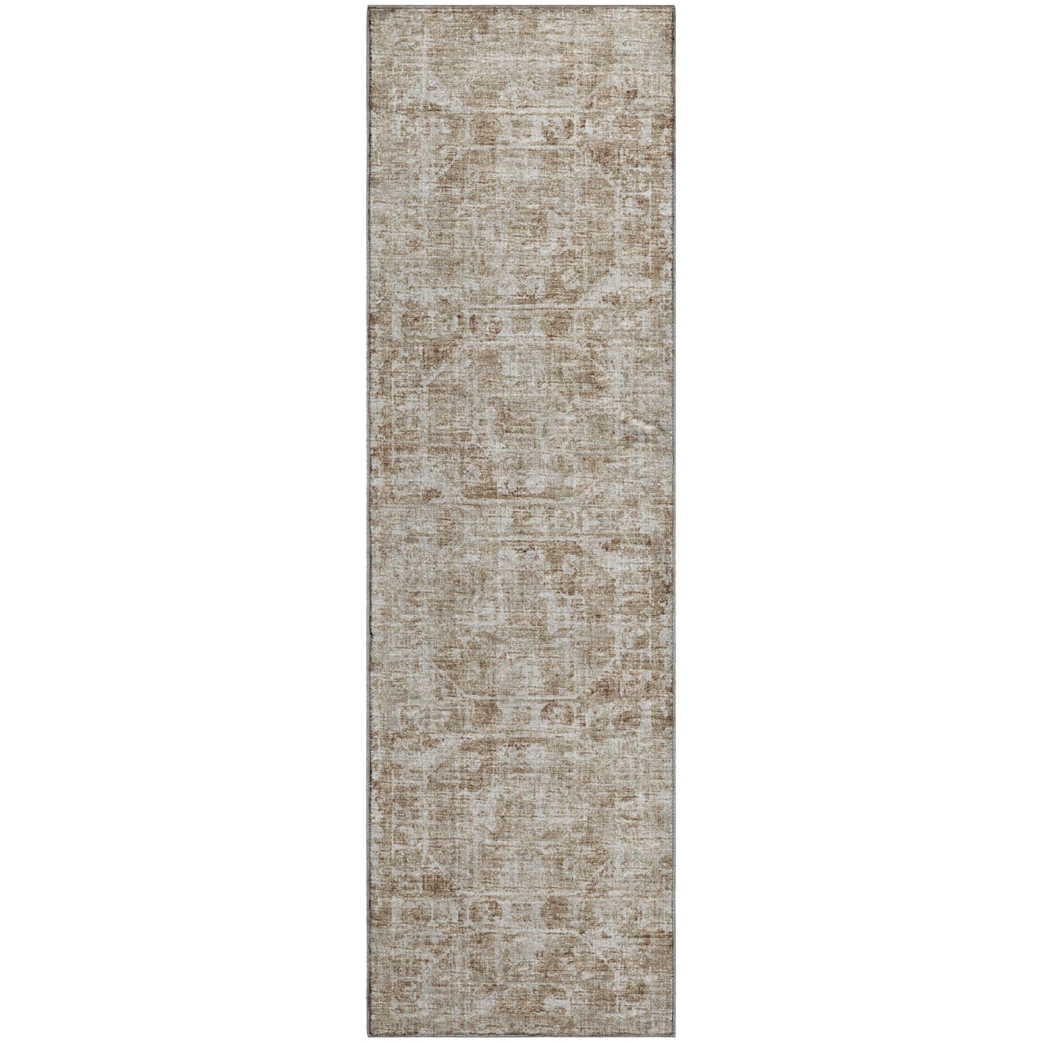 Bangkok Machine Washable Traditional Baja Taupe Rug 2'3" x 7'6" #shape_Runner
