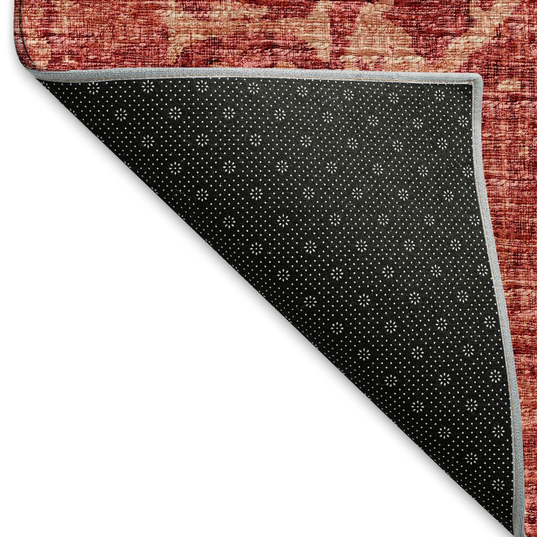Bangkok Machine Washable Traditional Spice Red Rug 1'8" x 2'6" #shape_Rectangle