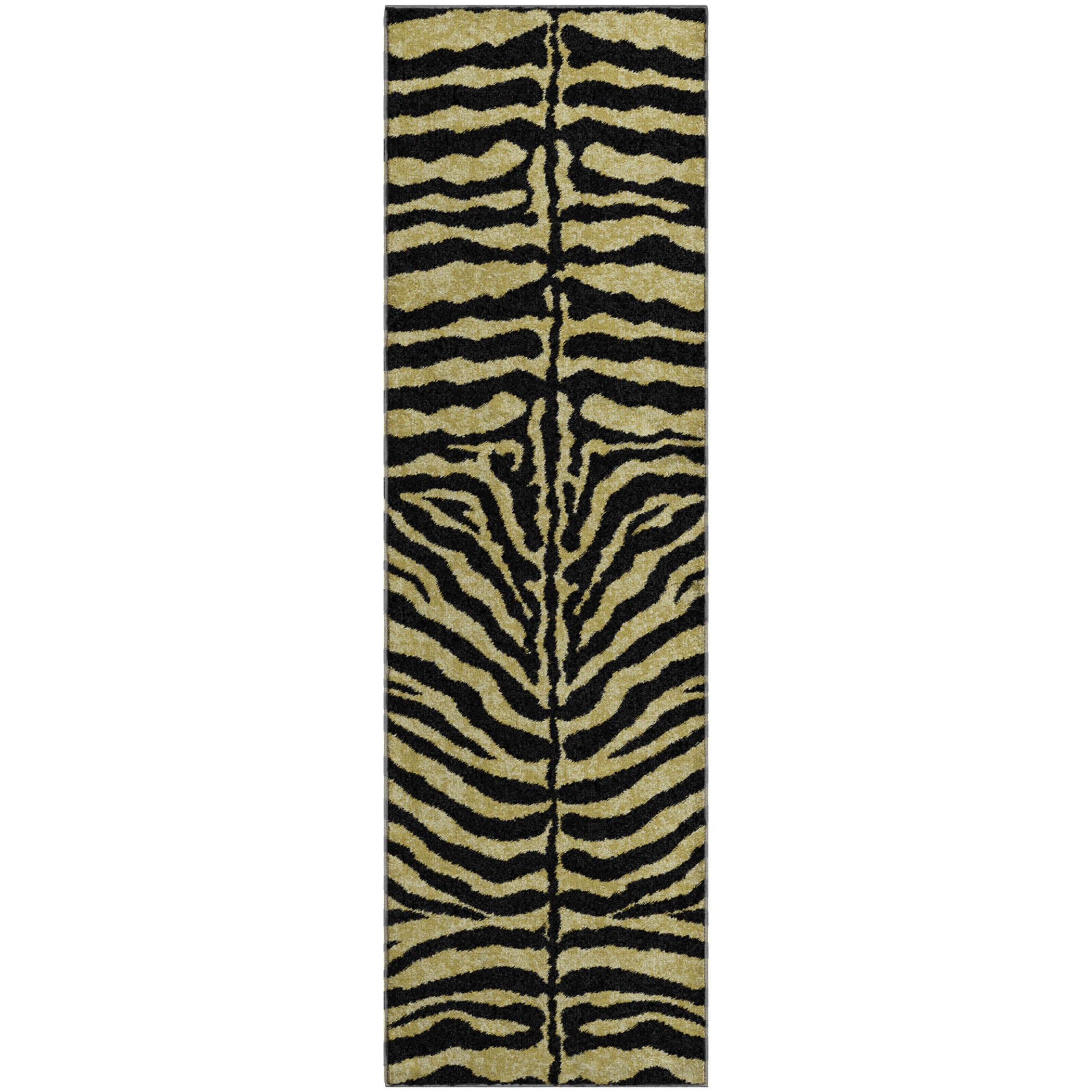 Baku Machine Washable Animal Skin Pattern Gilded Gold Rug 2'3" x 7'6" #shape_Runner