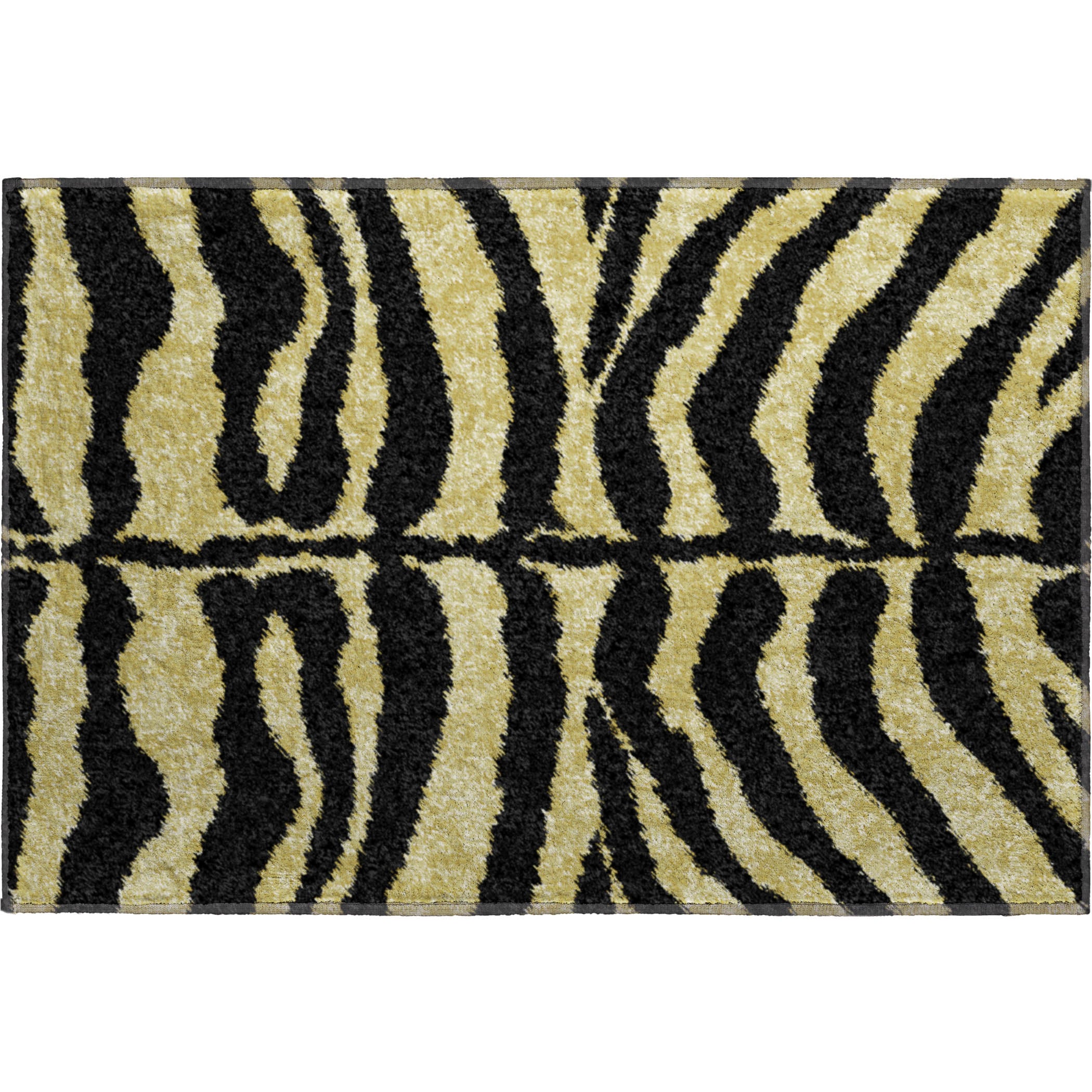 Baku Machine Washable Animal Skin Pattern Gilded Gold Rug 1'8" x 2'6" #shape_Rectangle