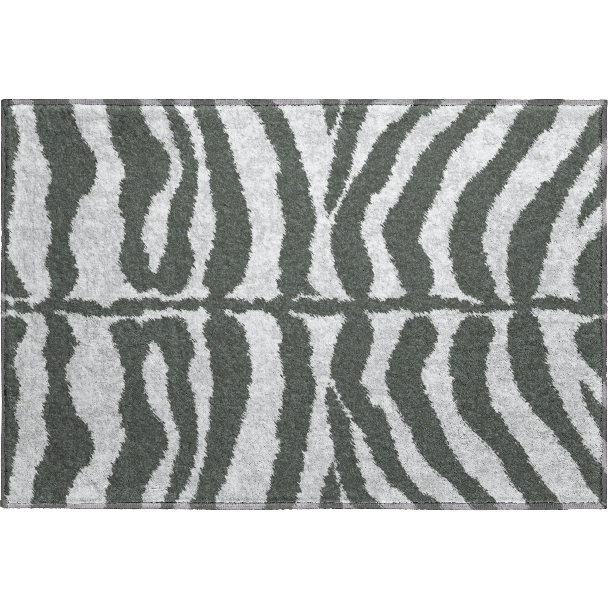 Baku Machine Washable Animal Skin Pattern Gray Rug 1'8" x 2'6" #shape_Rectangle