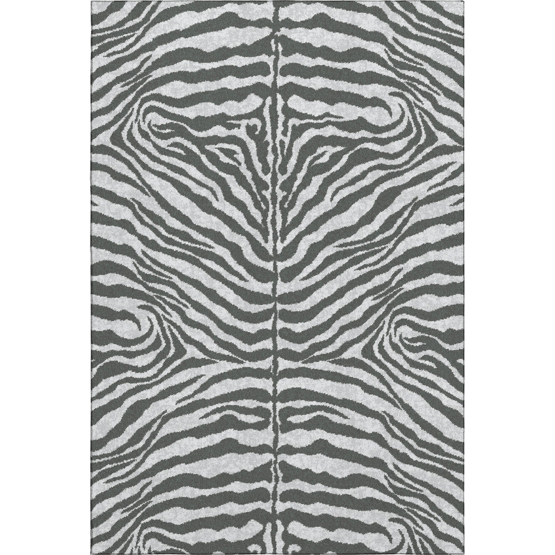 Baku Machine Washable Animal Skin Pattern Gray Rug 2'6" x 3'10" #shape_Rectangle