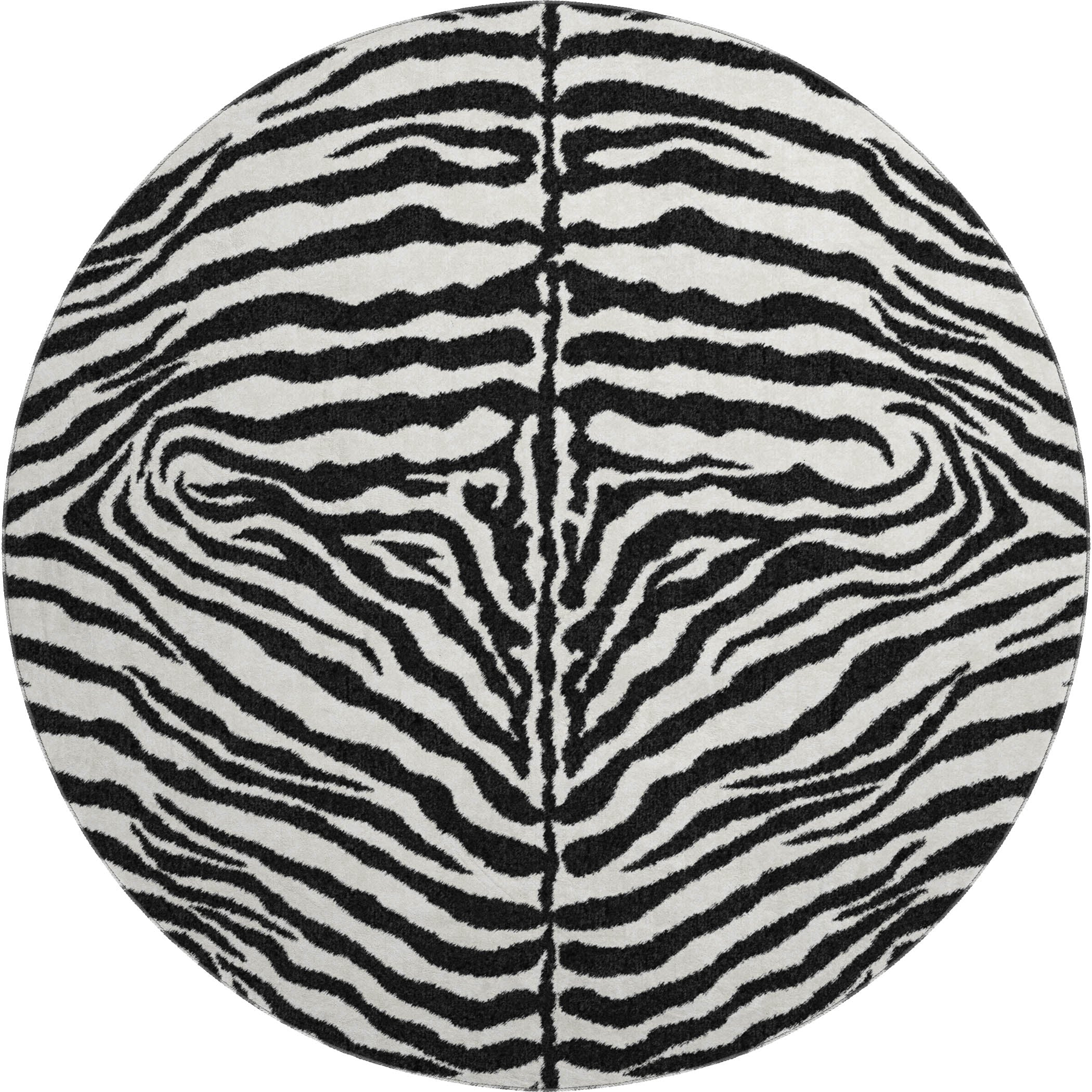 Baku Machine Washable Animal Skin Pattern Pearl Gray Rug 8' x 8' #shape_Round