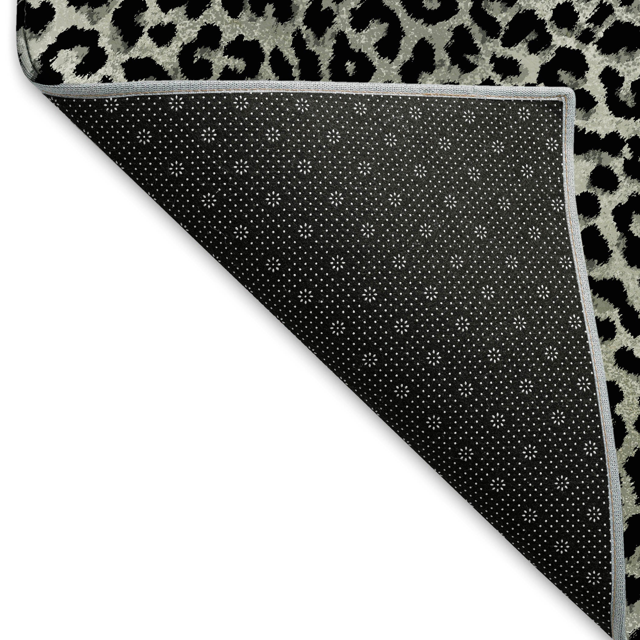 Bogota Machine Washable Animal Skin Pattern Shadow Black Rug 1'8" x 2'6" #shape_Rectangle
