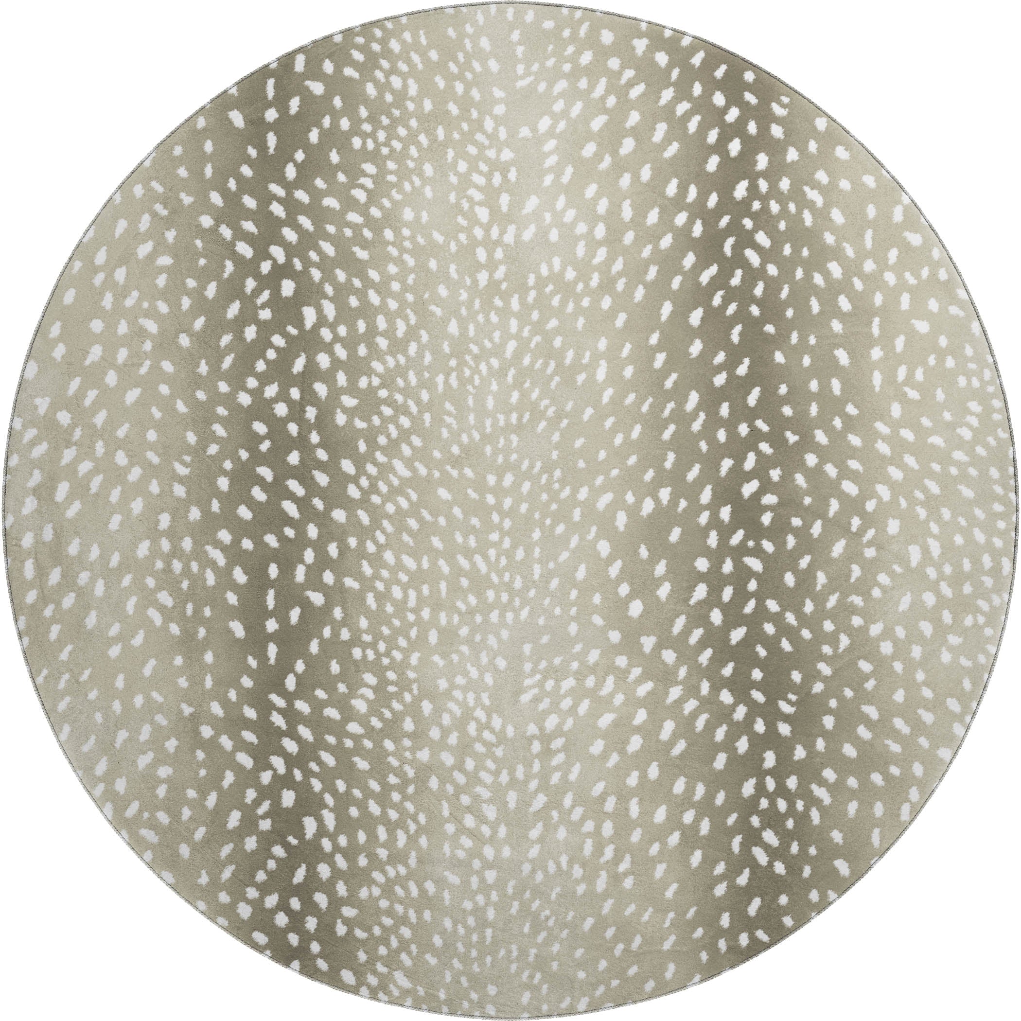 Valletta Machine Washable Animal Skin Pattern Fawn Neutral Rug 8' x 8' #shape_Round