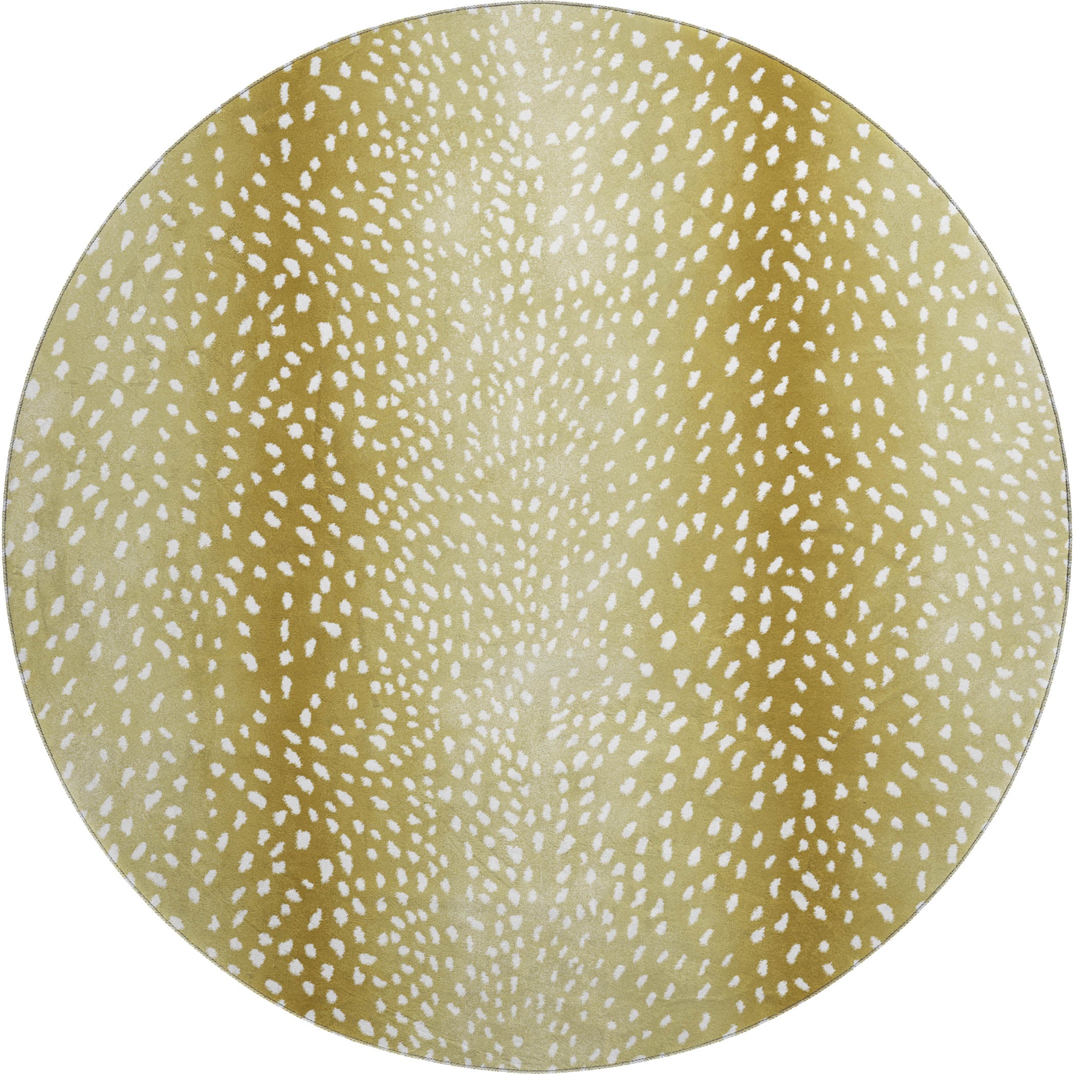 Valletta Machine Washable Animal Skin Pattern Gilded Gold Rug 8' x 8' #shape_Round