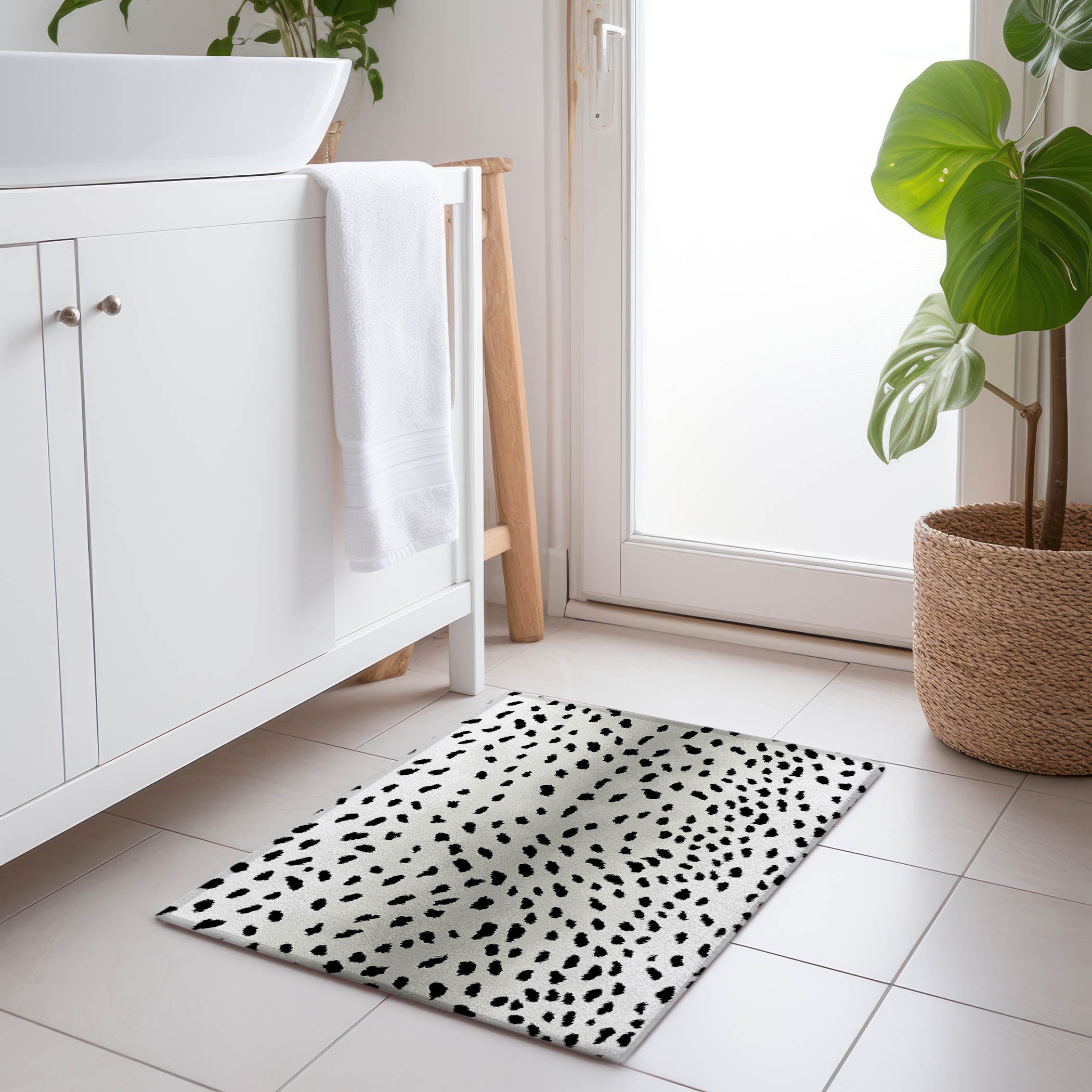 Valletta Machine Washable Animal Skin Pattern Pearl Ivory Rug 1'8" x 2'6" #shape_Rectangle
