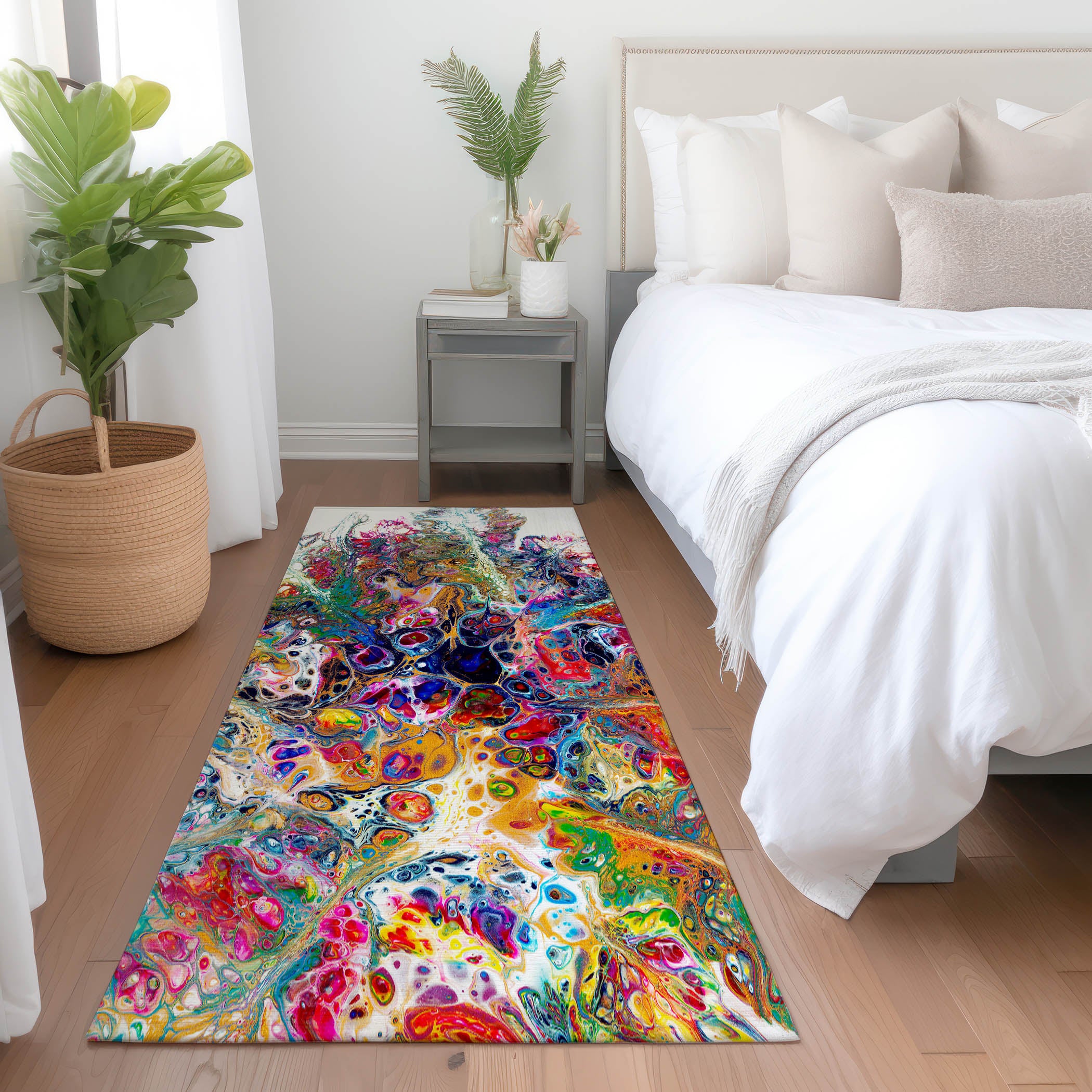 Hoi An Machine Washable Contemporary Kaleidoscope Multi Rug 2'3" x 7'6" #shape_Runner