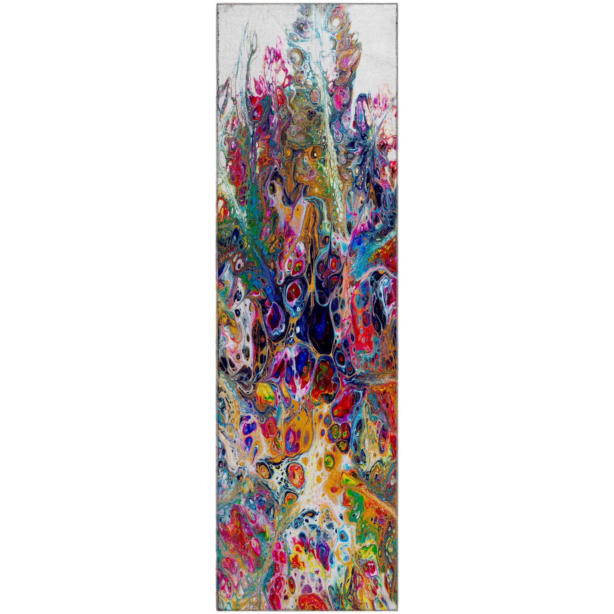 Hoi An Machine Washable Contemporary Kaleidoscope Multi Rug 2'3" x 7'6" #shape_Runner