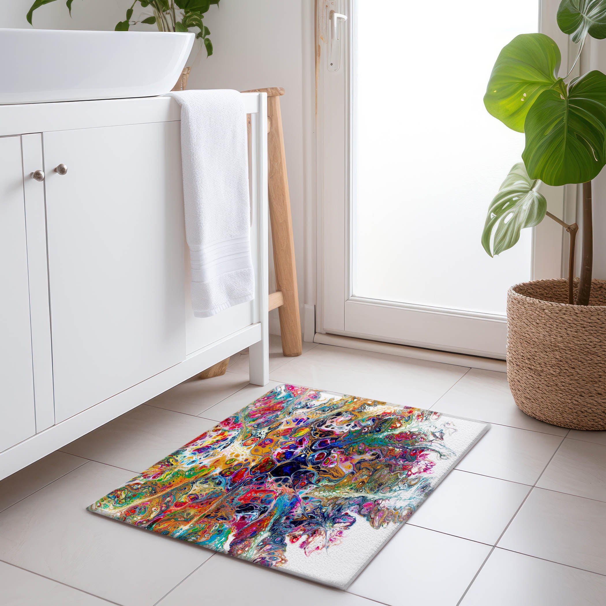 Hoi An Machine Washable Contemporary Kaleidoscope Multi Rug 1'8" x 2'6" #shape_Rectangle