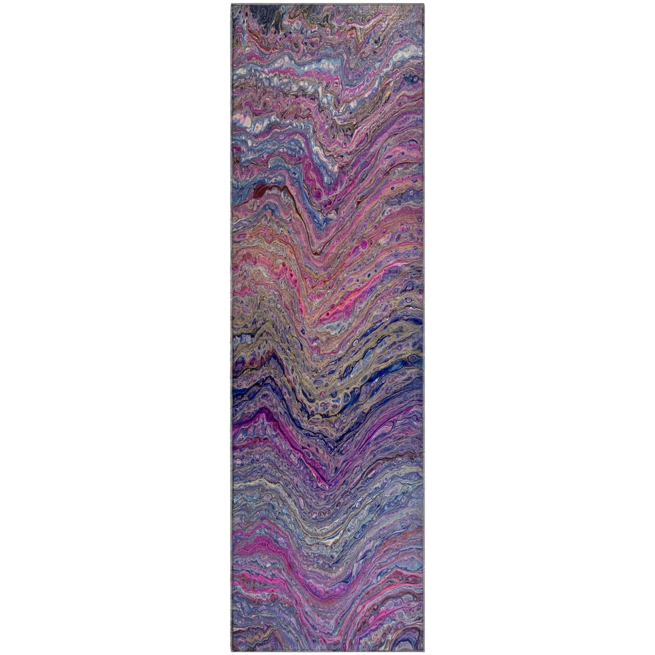Zanzibar Machine Washable Contemporary Flirt Multi Rug 2'3" x 7'6" #shape_Runner