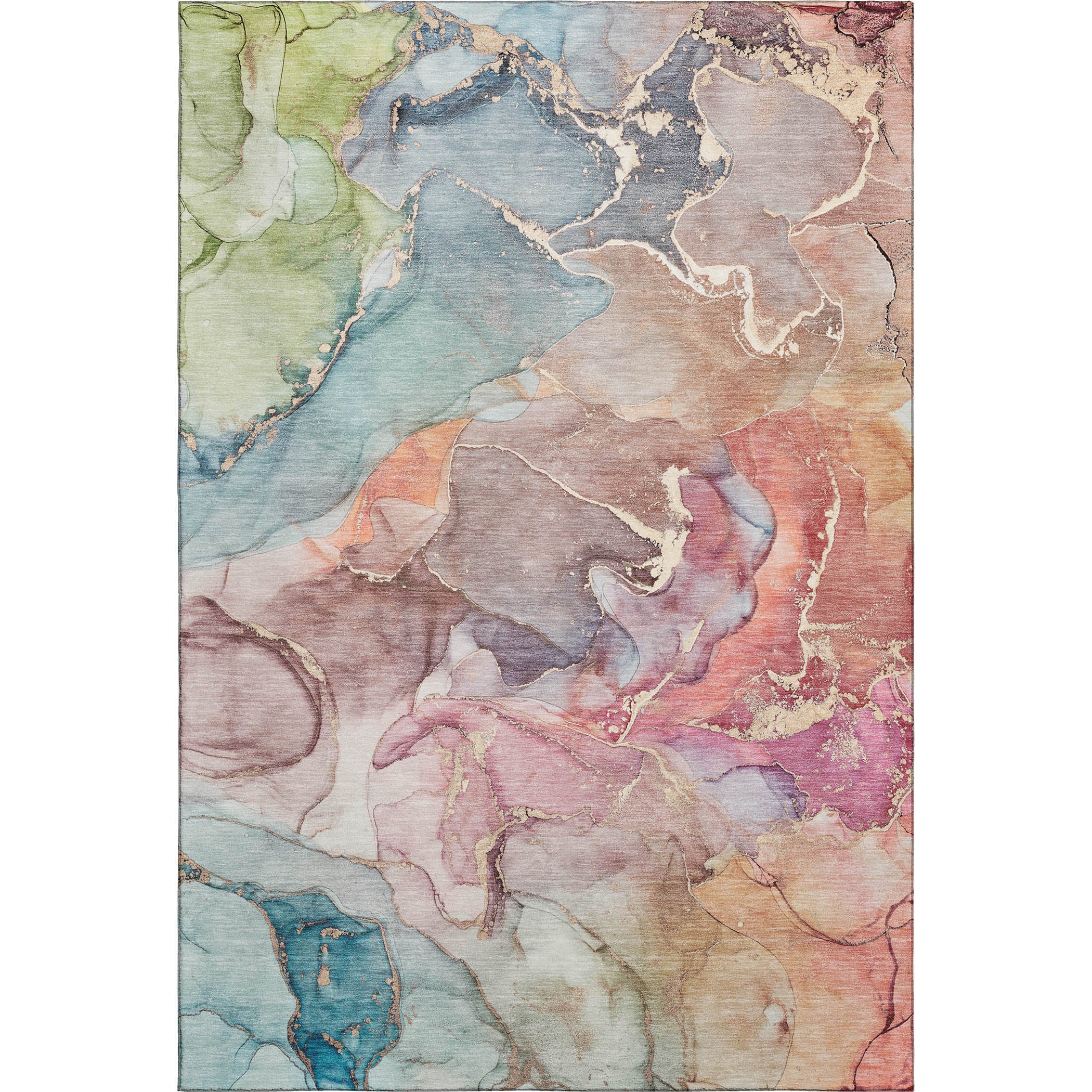 Marrakech Machine Washable Contemporary Blue Rug 2'6" x 3'10" #shape_Rectangle