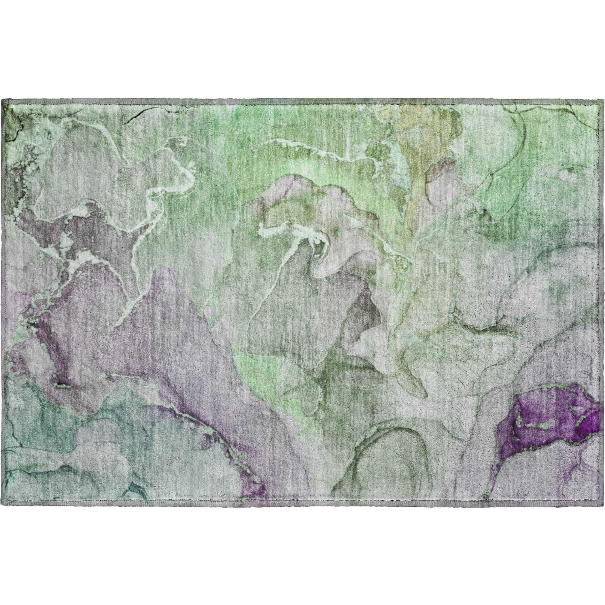Marrakech Machine Washable Contemporary Green Rug 1'8" x 2'6" #shape_Rectangle
