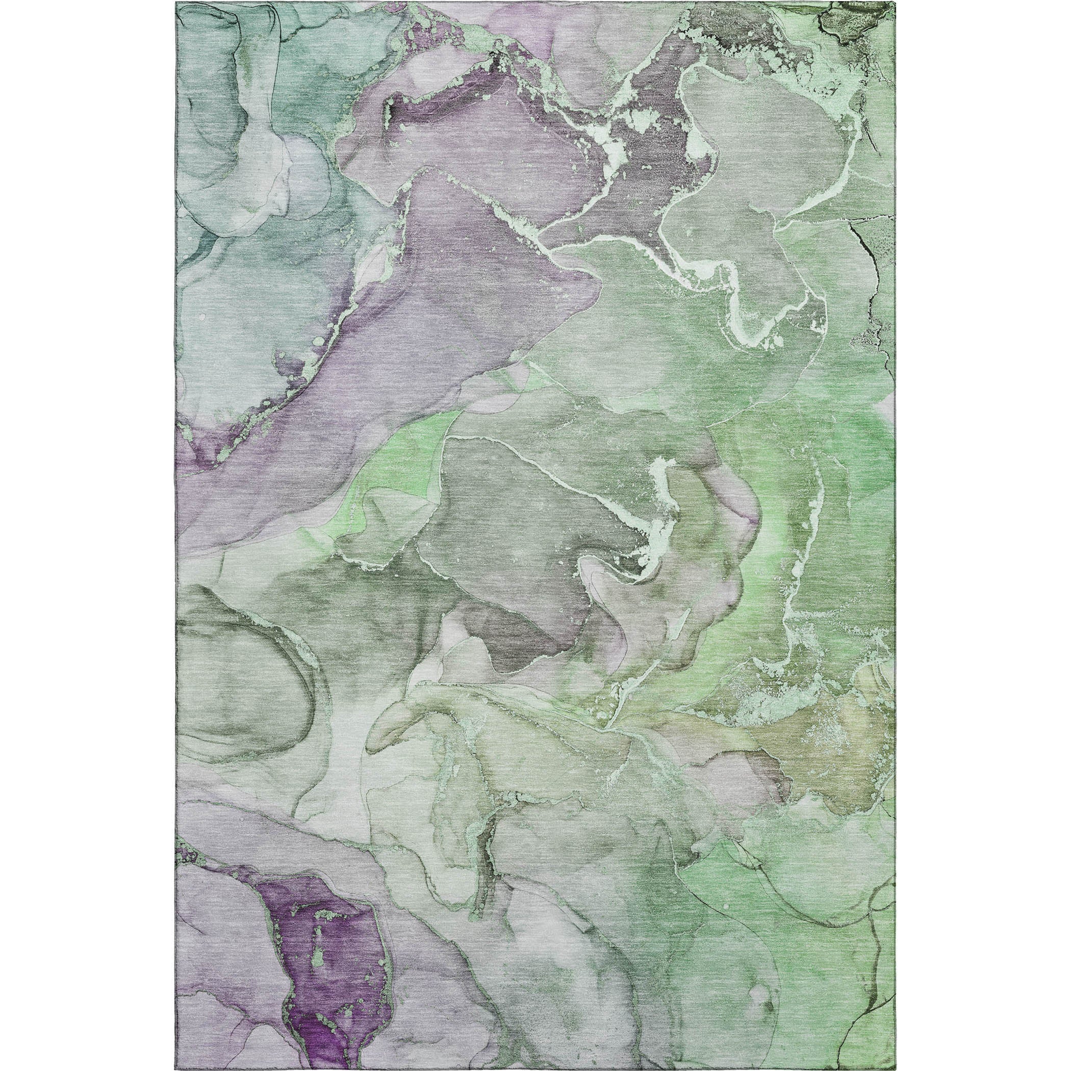 Marrakech Machine Washable Contemporary Green Rug 2'6" x 3'10" #shape_Rectangle