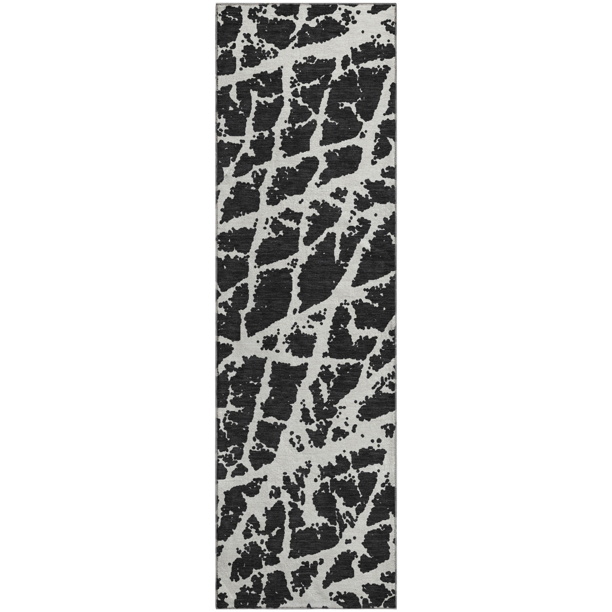 Siena Machine Washable Transitional Black Rug 2'3" x 7'6" #shape_Runner