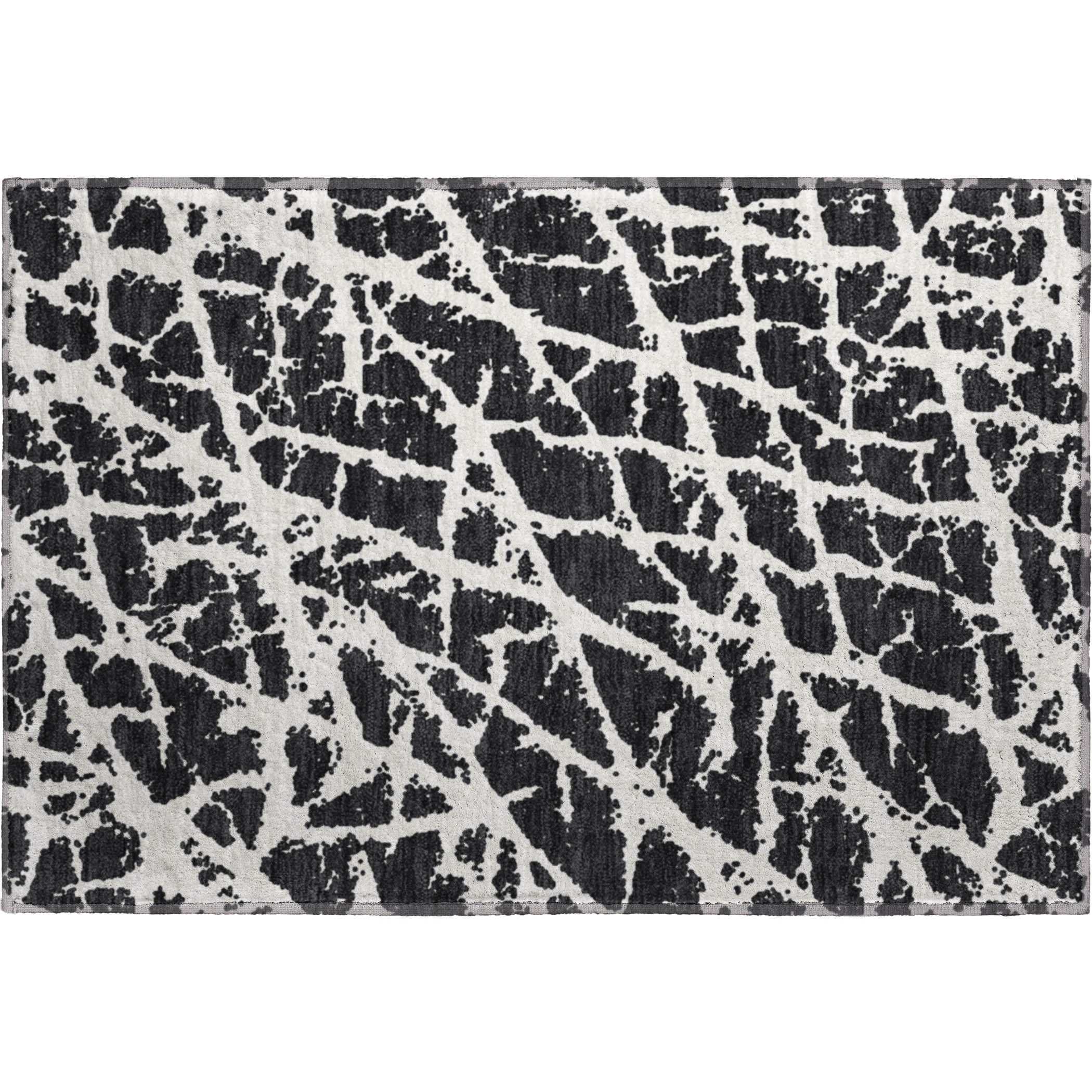 Siena Machine Washable Transitional Black Rug 1'8" x 2'6" #shape_Rectangle