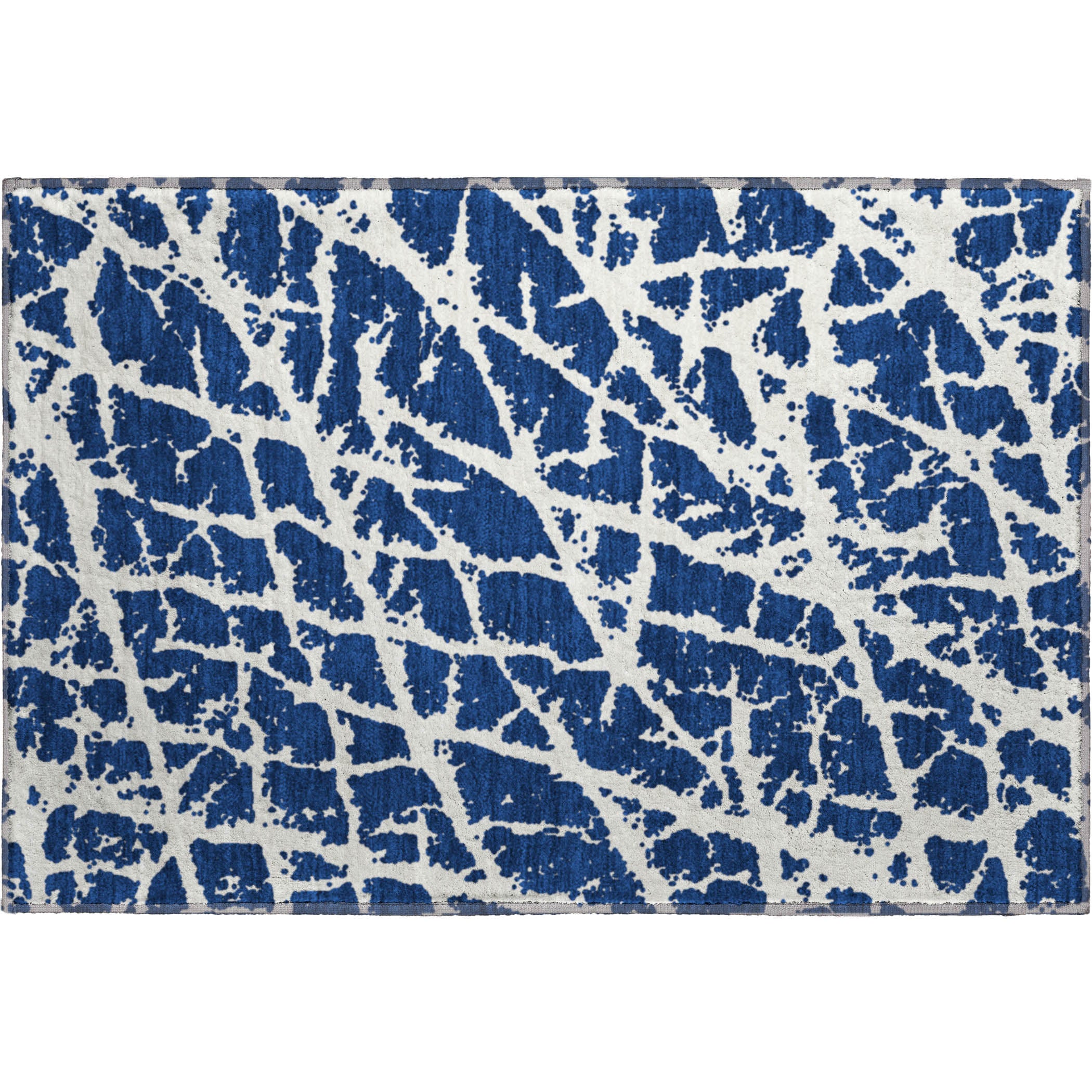 Siena Machine Washable Transitional Navy Blue Rug 1'8" x 2'6" #shape_Rectangle