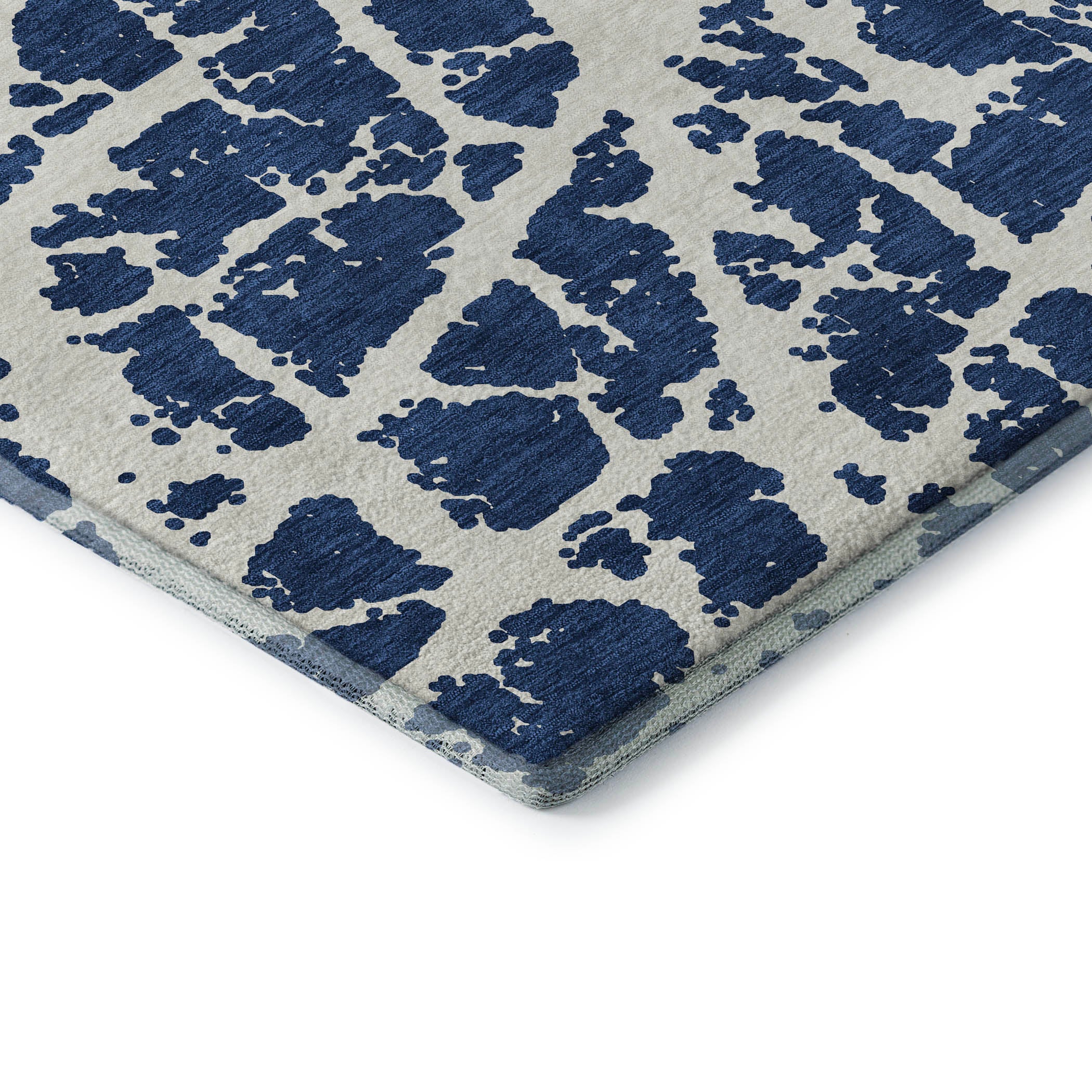 Siena Machine Washable Transitional Navy Blue Rug 1'8" x 2'6" #shape_Rectangle
