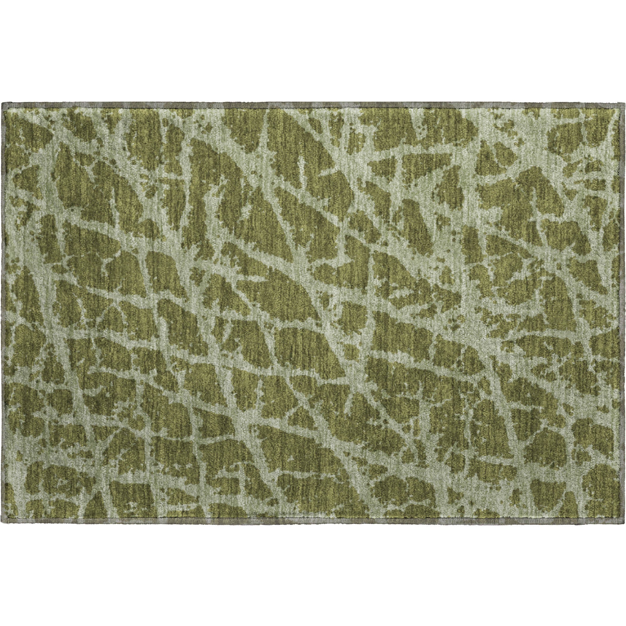 Siena Machine Washable Transitional Olive Green Rug 1'8" x 2'6" #shape_Rectangle