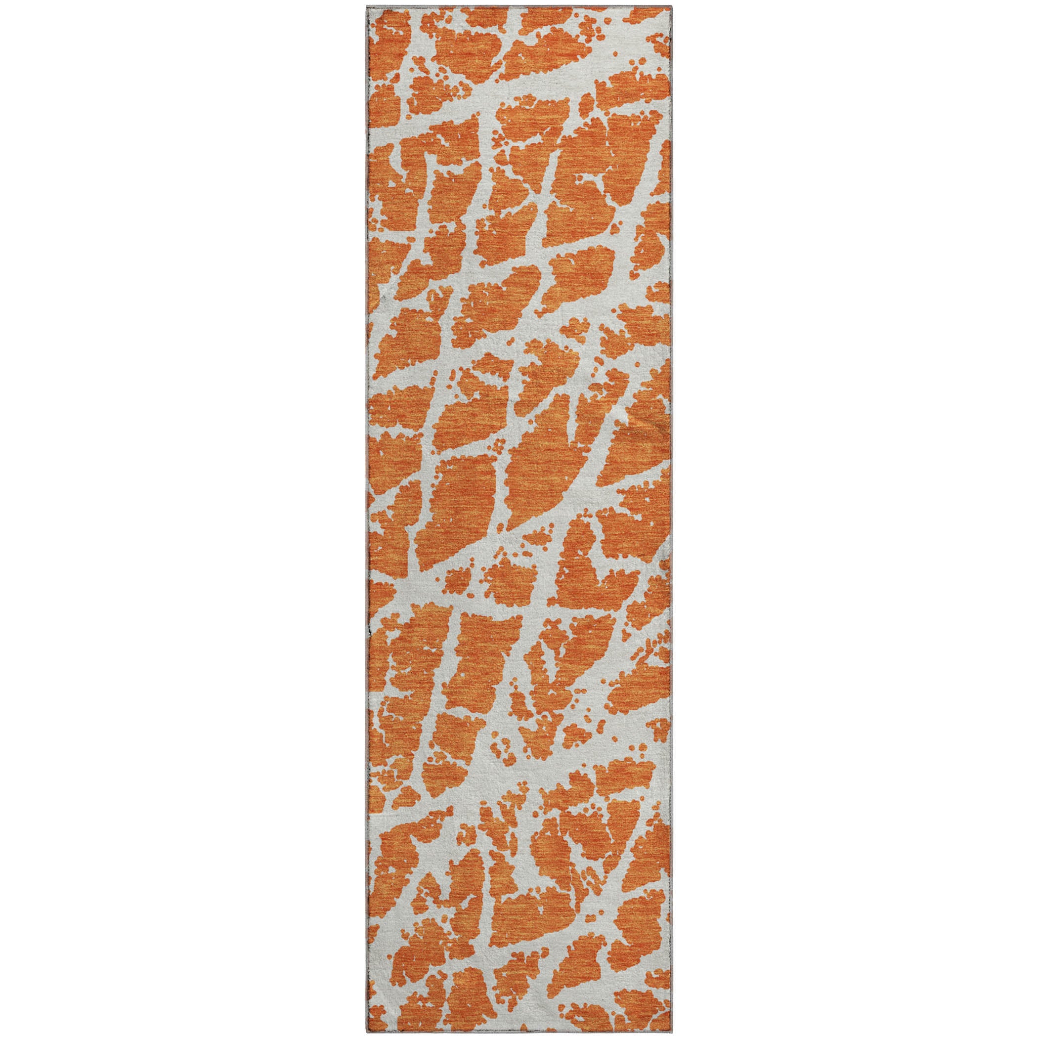 Siena Machine Washable Transitional Orange Rug 2'3" x 7'6" #shape_Runner