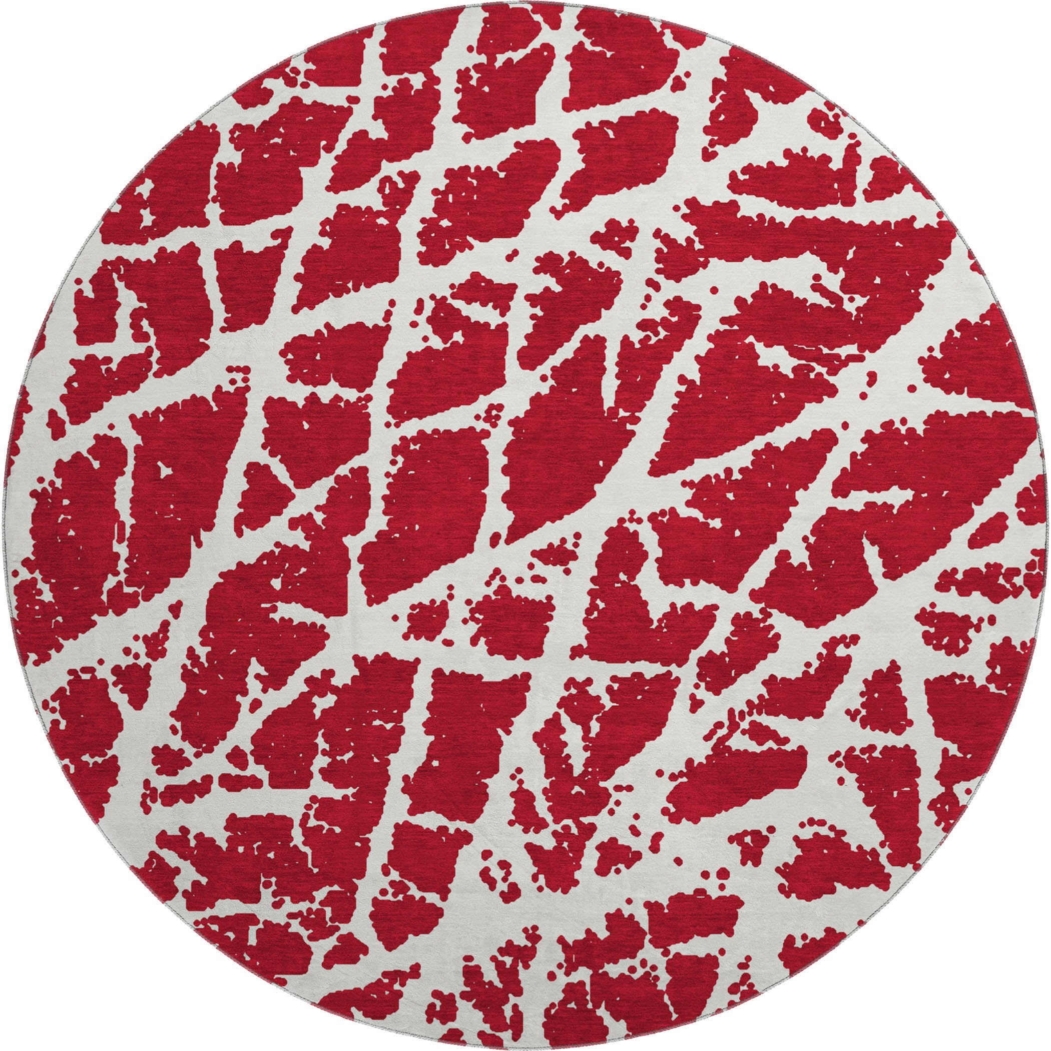 Siena Machine Washable Transitional Red Rug 8' x 8' #shape_Round