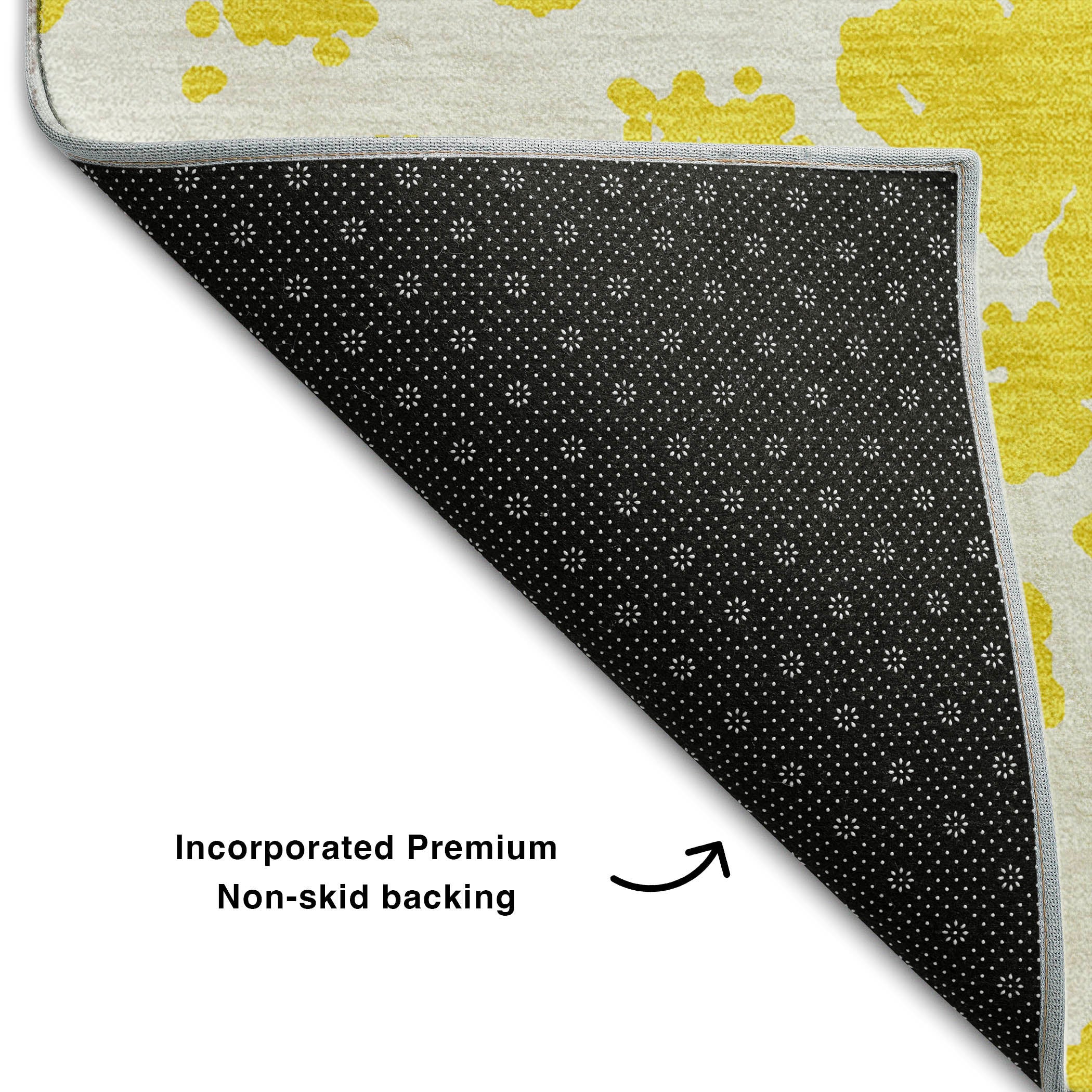 Siena Machine Washable Transitional Yellow Gold Rug 1'8" x 2'6" #shape_Rectangle