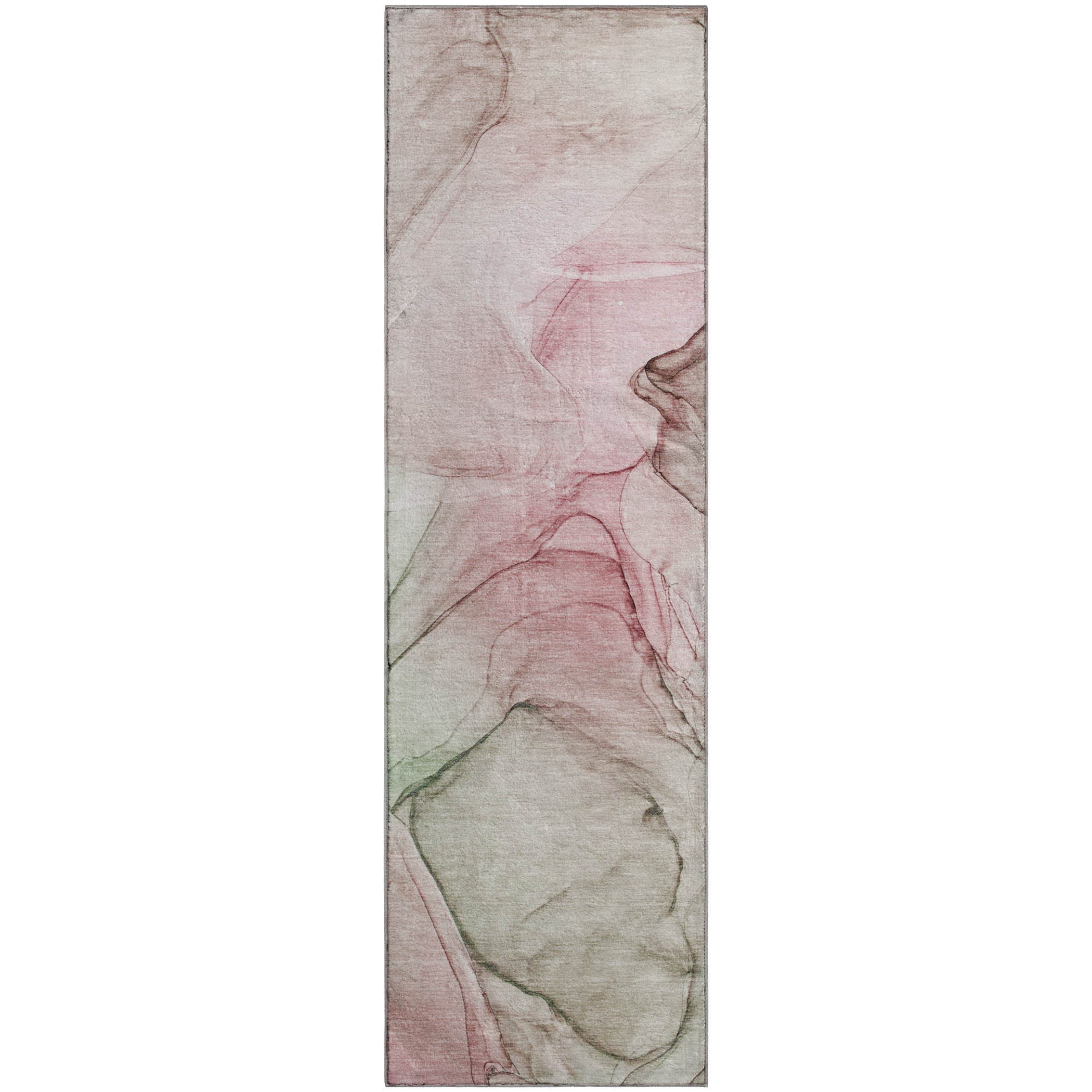 Valletta Machine Washable Transitional Blush Pink Rug 2'3" x 7'6" #shape_Runner