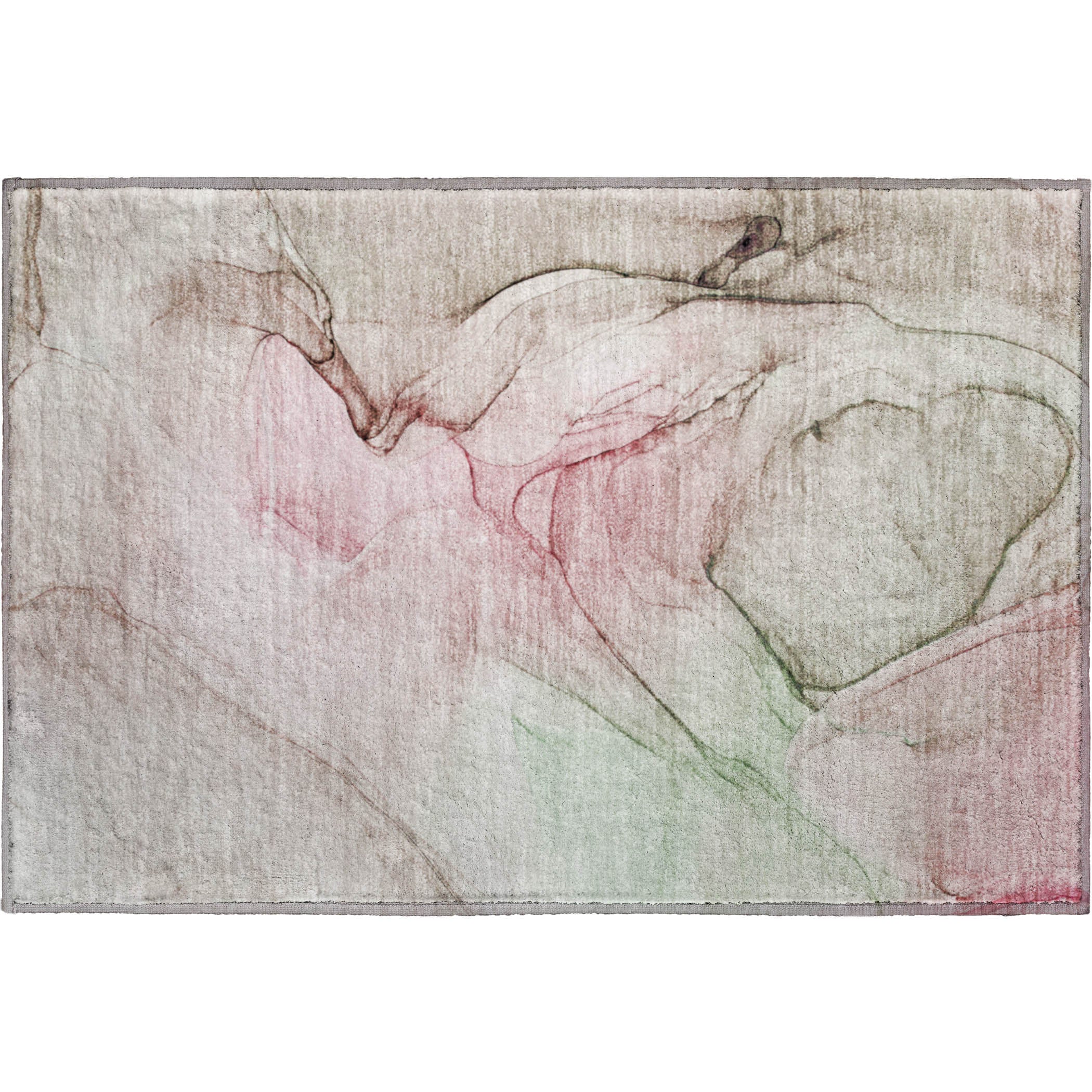 Valletta Machine Washable Transitional Blush Pink Rug 1'8" x 2'6" #shape_Rectangle