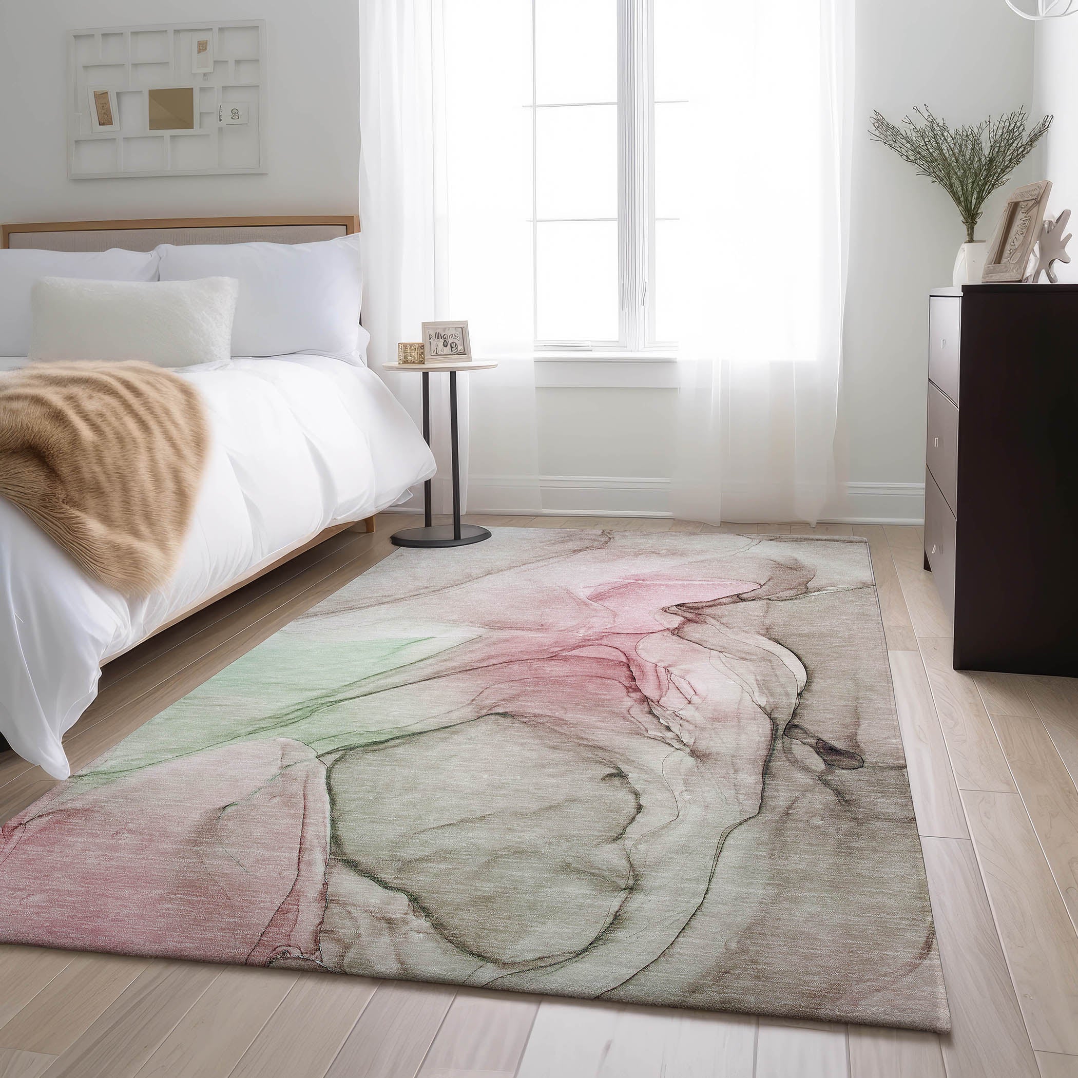 Valletta Machine Washable Transitional Blush Pink Rug 2'6" x 3'10" #shape_Rectangle