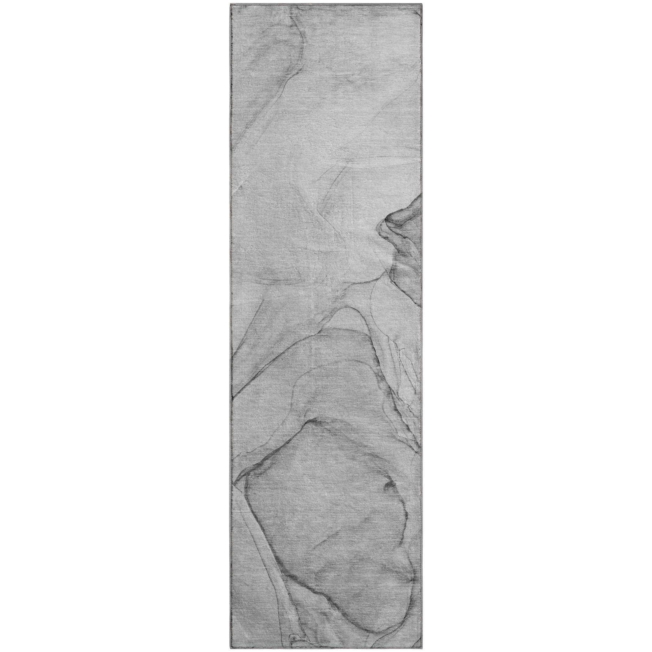 Valletta Machine Washable Transitional Gray Rug 2'3" x 7'6" #shape_Runner