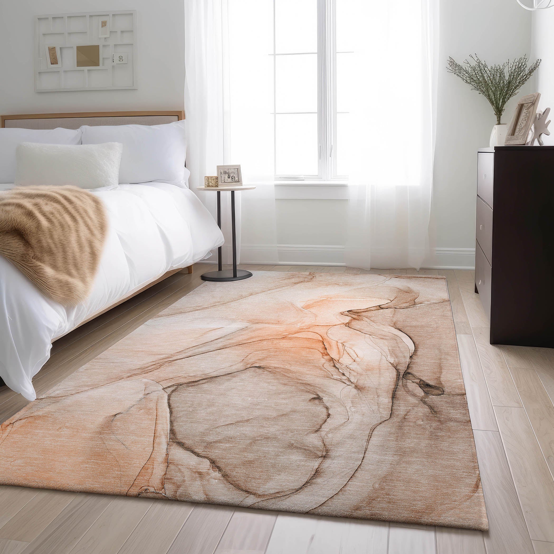 Valletta Machine Washable Transitional Orange Rug 2'6" x 3'10" #shape_Rectangle