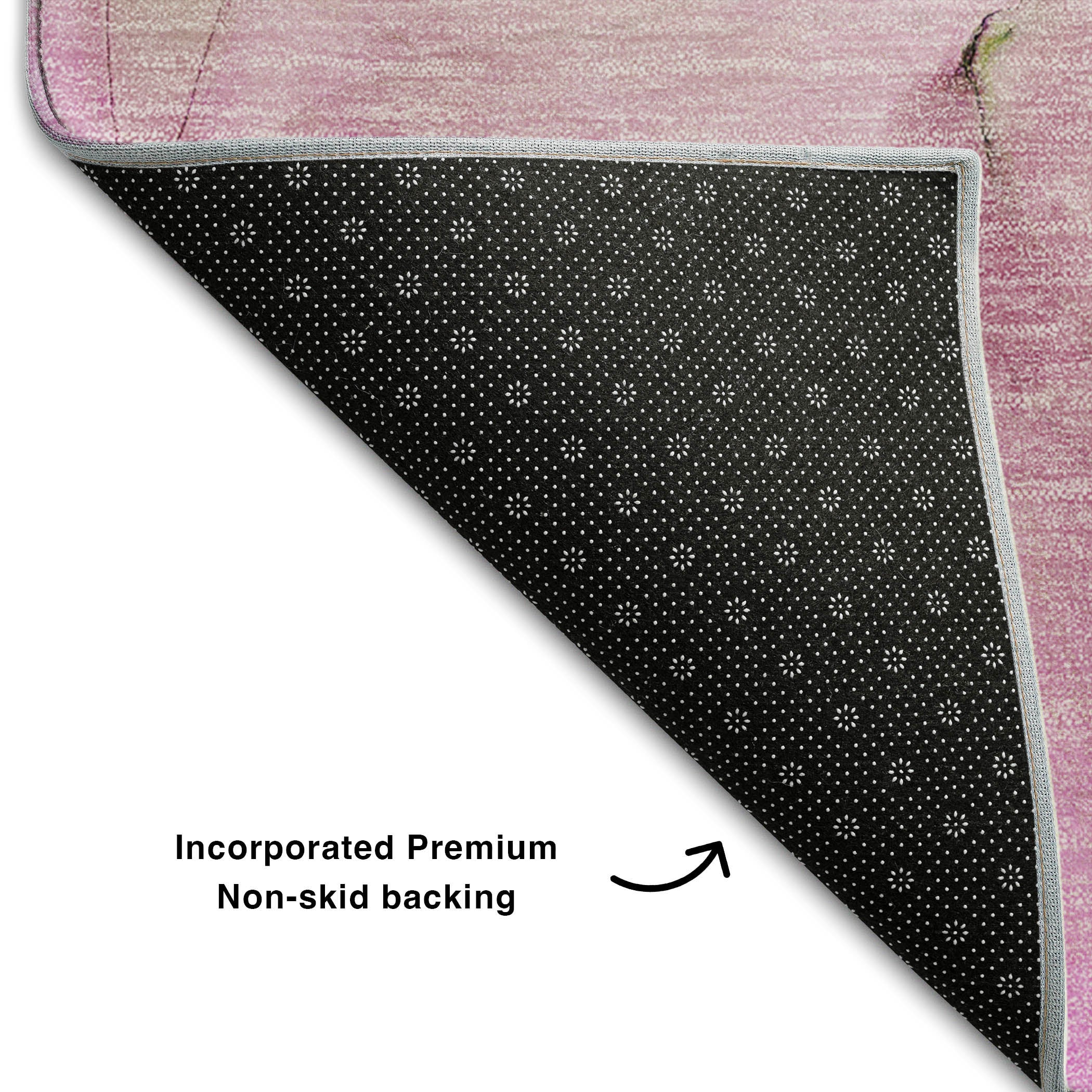 Valletta Machine Washable Transitional Pink Rug 1'8" x 2'6" #shape_Rectangle