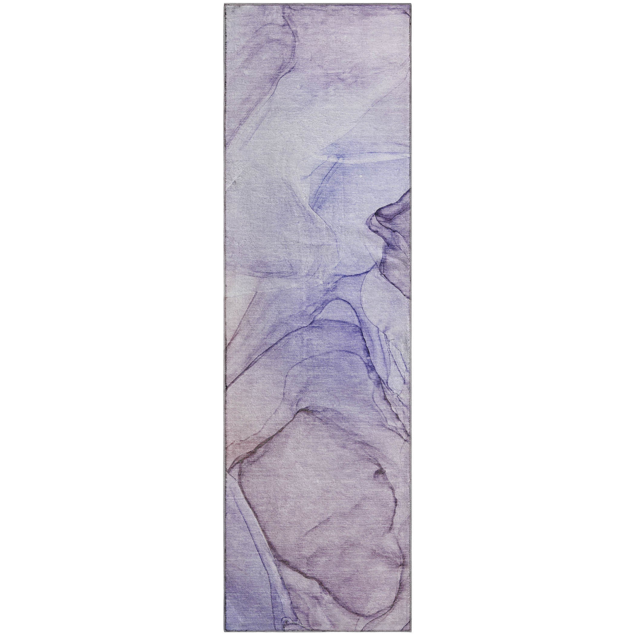 Valletta Machine Washable Transitional Purple Rug 2'3" x 7'6" #shape_Runner