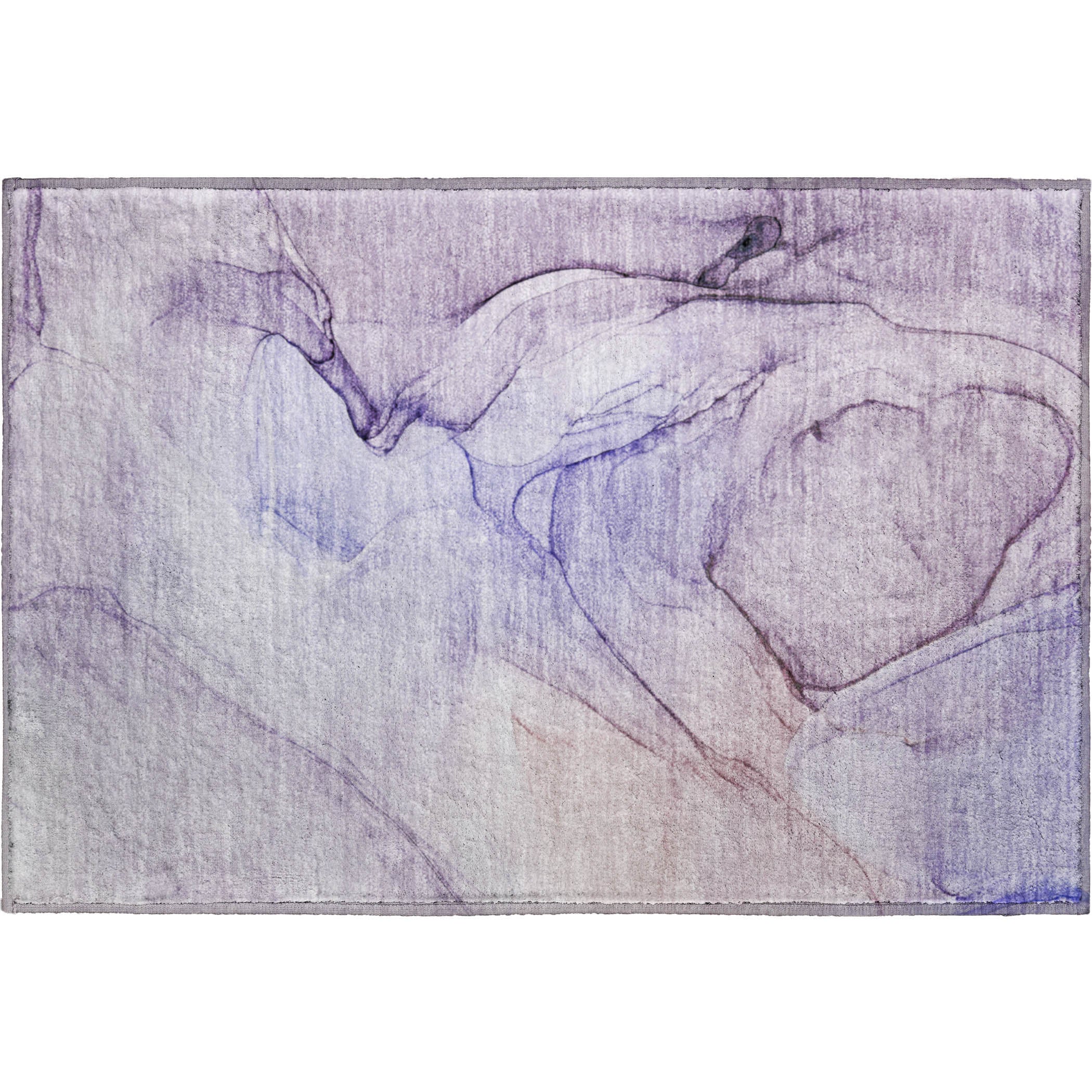 Valletta Machine Washable Transitional Purple Rug 1'8" x 2'6" #shape_Rectangle