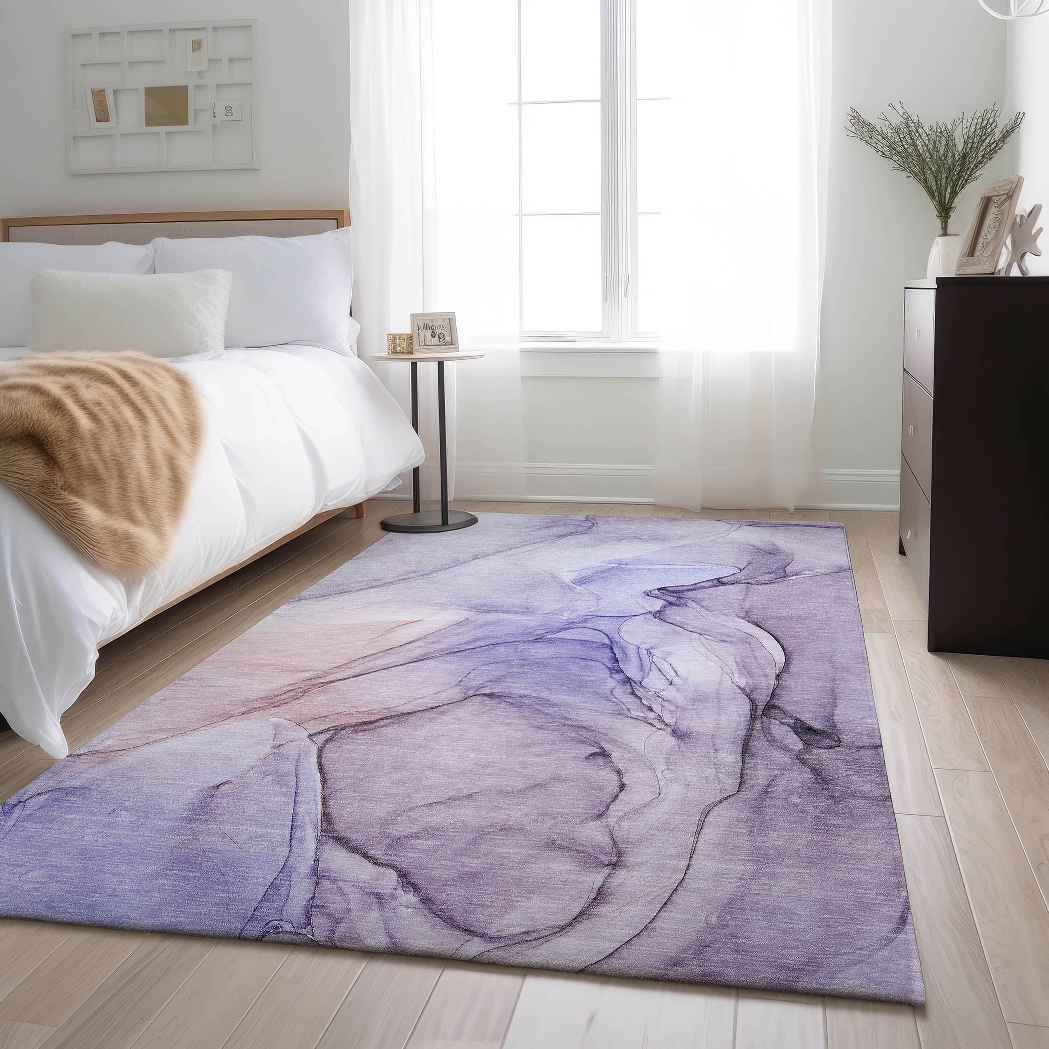 Valletta Machine Washable Transitional Purple Rug 2'6" x 3'10" #shape_Rectangle