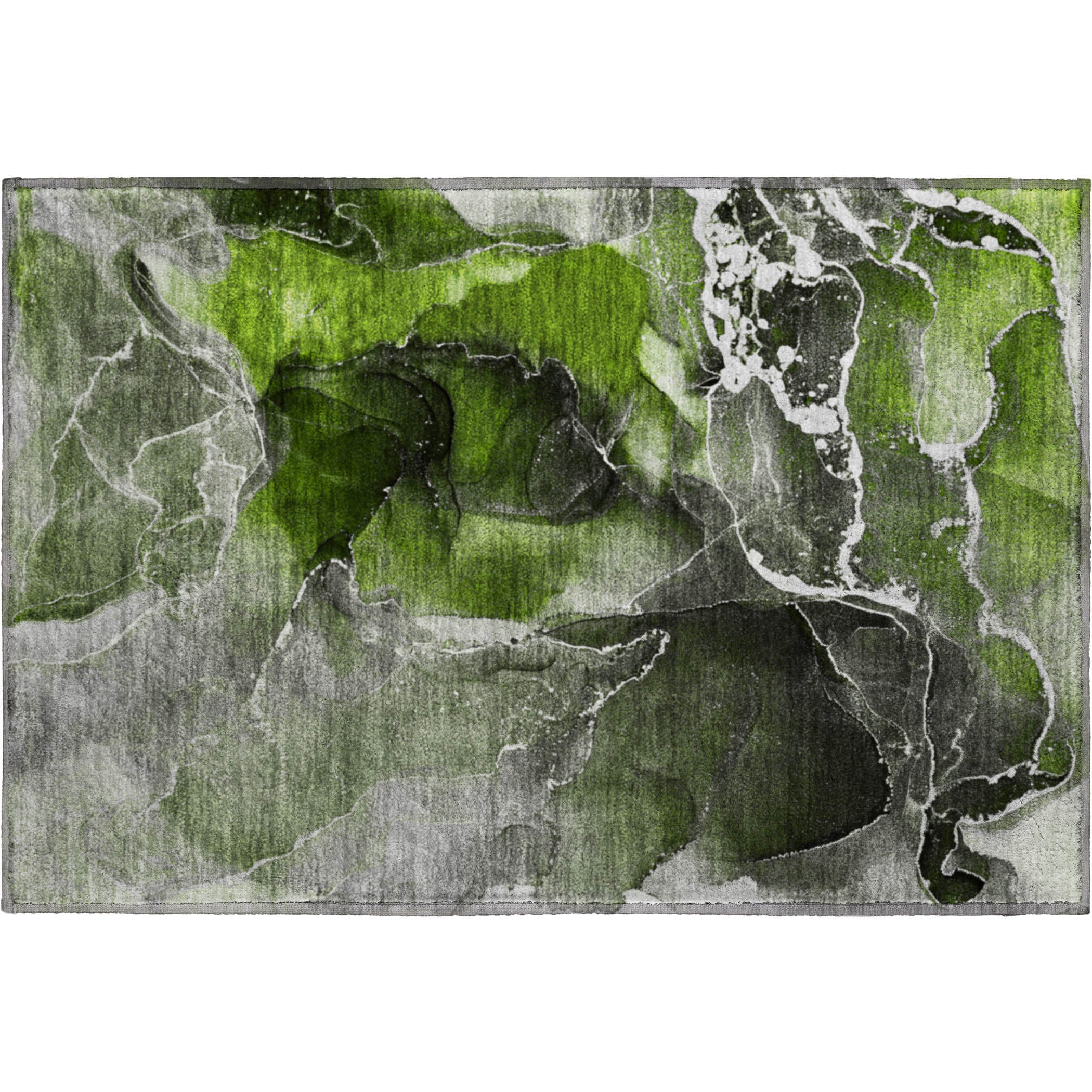 Siena Machine Washable Contemporary Green Rug 1'8" x 2'6" #shape_Rectangle