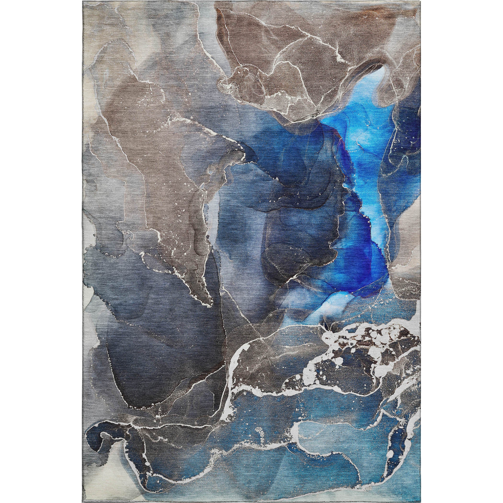 Siena Machine Washable Contemporary Navy Blue Rug 2'6" x 3'10" #shape_Rectangle
