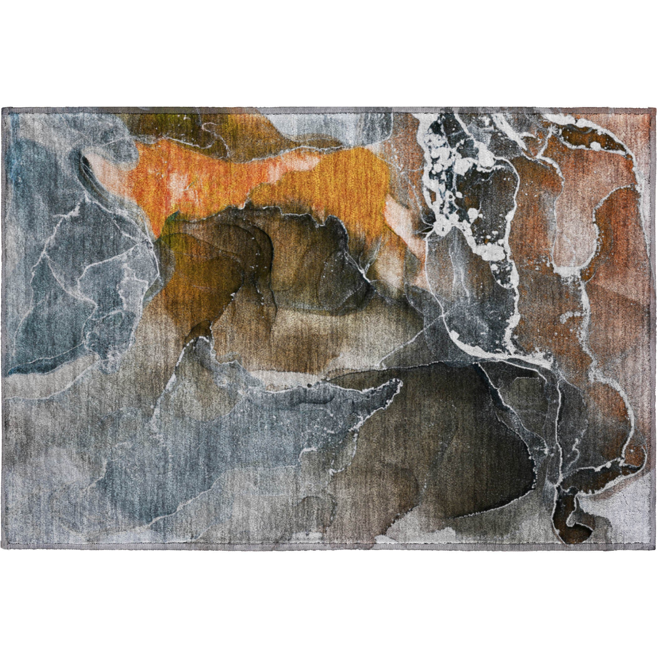Siena Machine Washable Contemporary Orange Rug 1'8" x 2'6" #shape_Rectangle