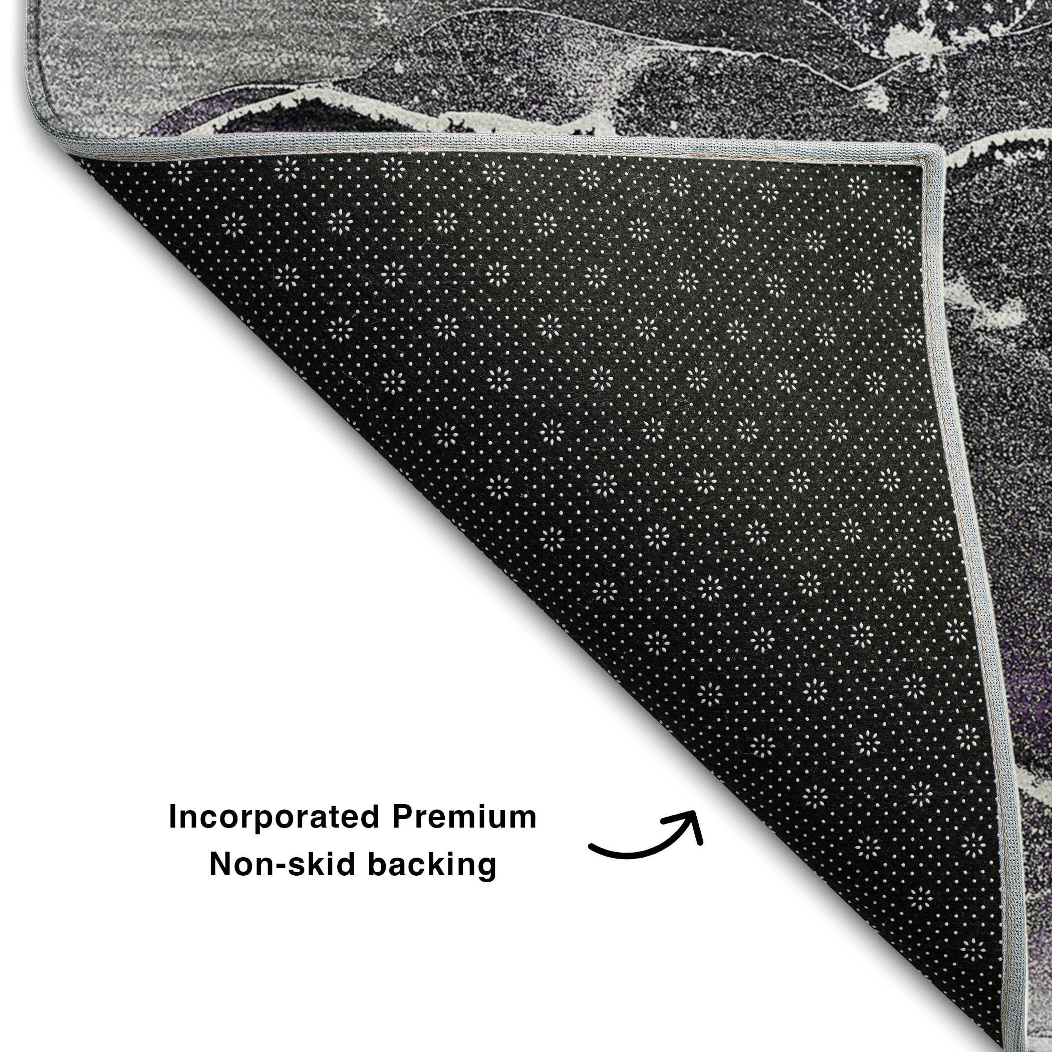 Siena Machine Washable Contemporary Purple Rug 1'8" x 2'6" #shape_Rectangle