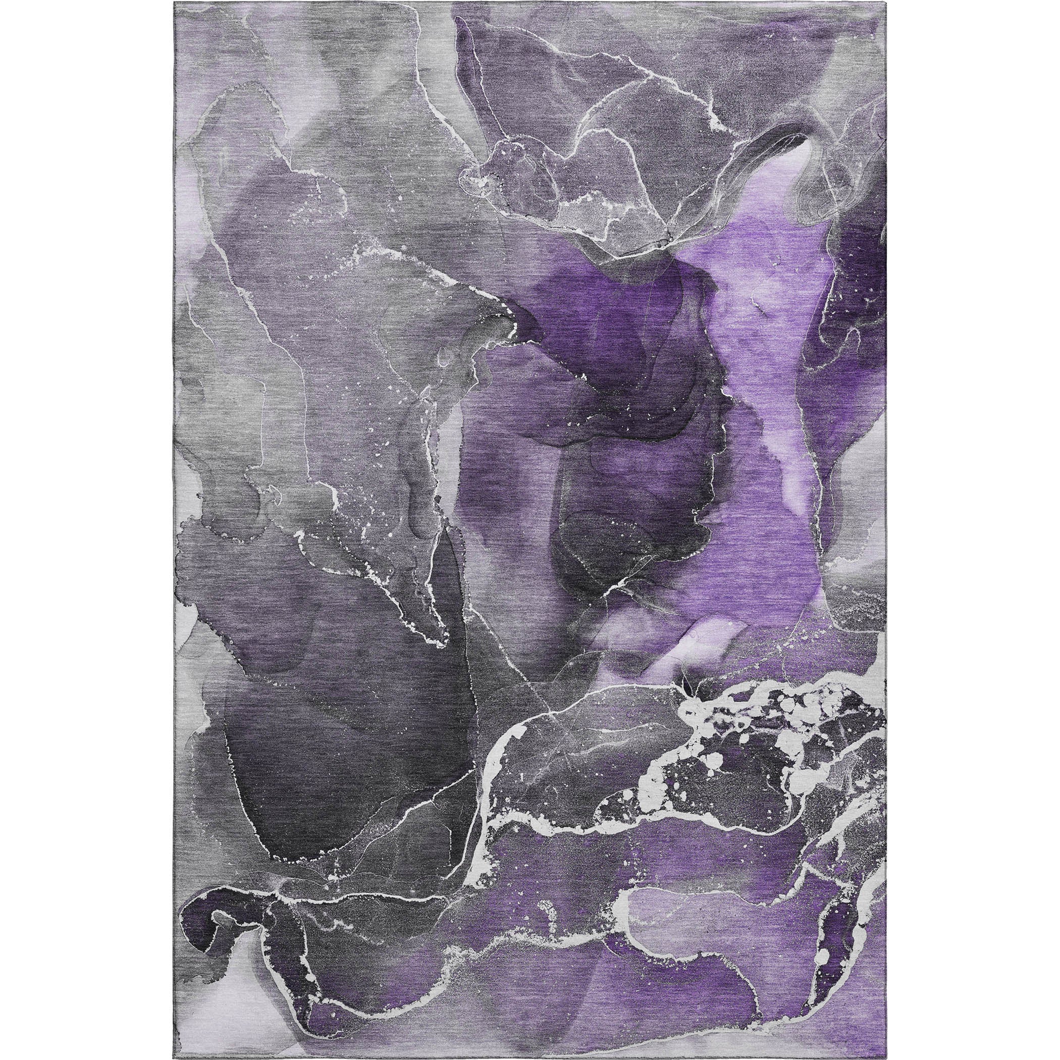 Siena Machine Washable Contemporary Purple Rug 2'6" x 3'10" #shape_Rectangle